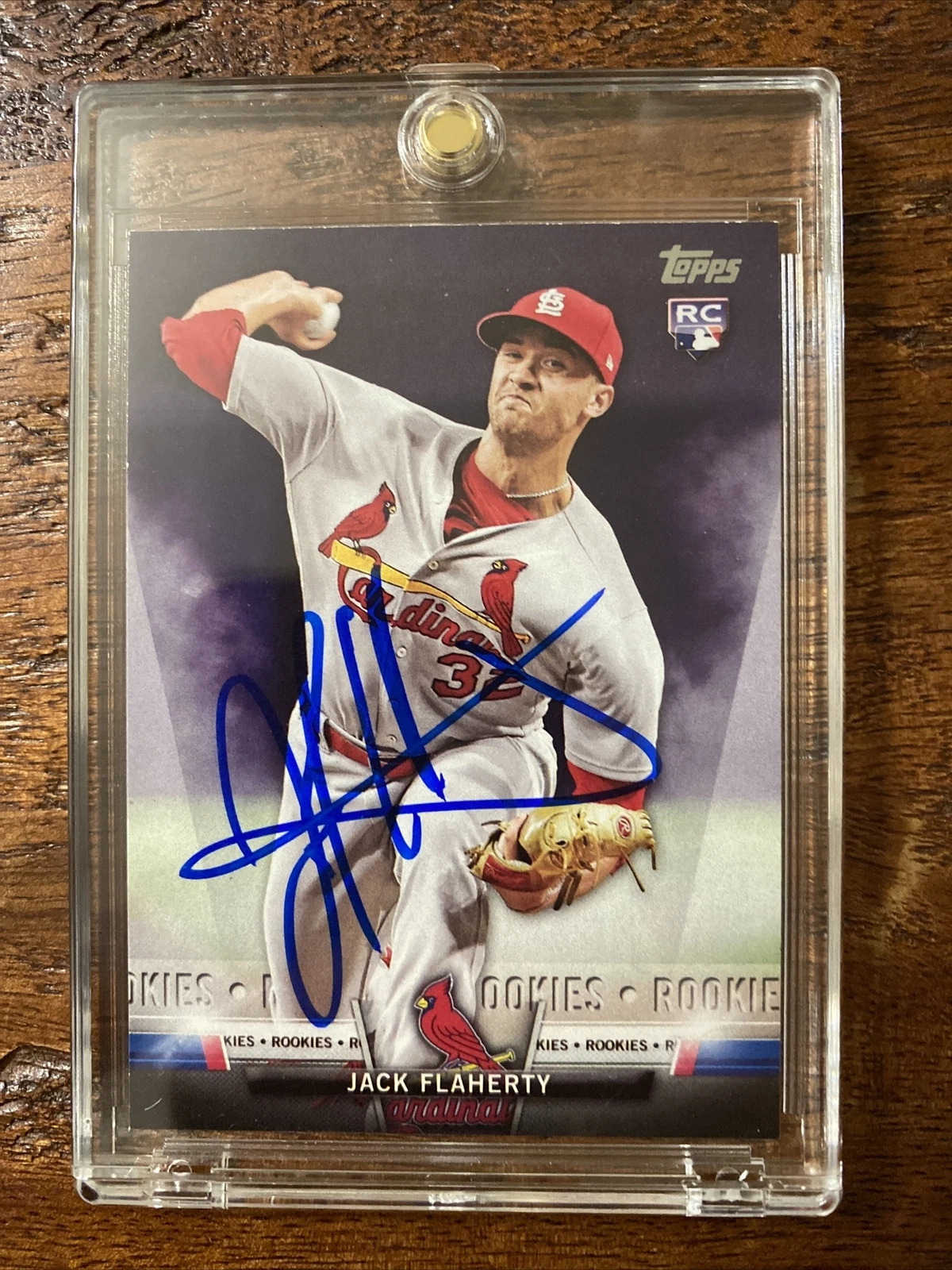 Jack Flaherty Signed Topps Rookie Card Psa Dna Coa St. Louis Cardinals
