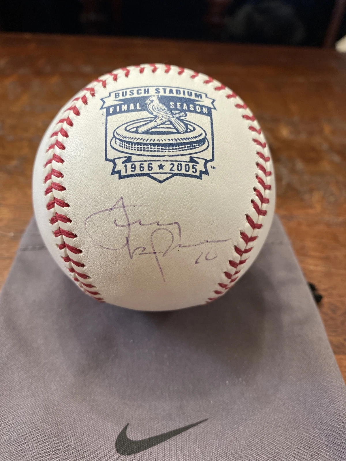 Tony LaRussa Signed Bush Stadium Final Season Baseball PSA DNA Coa Cardinals