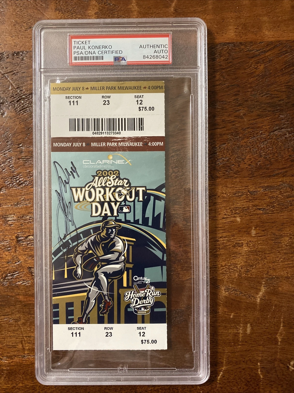 Paul Konerko Signed 2002 All Star Ticket Stub PSA DNA Coa Slabbed White Sox