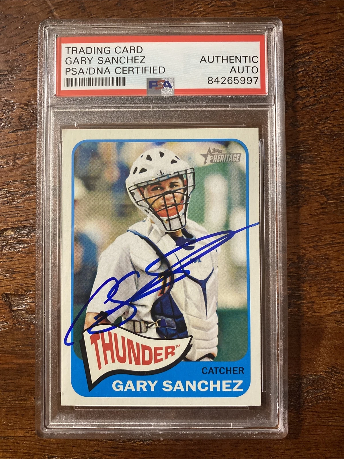 Gary Sanchez Signed Topps Heritage Card Psa Dna Coa Slabbed New York Yankees