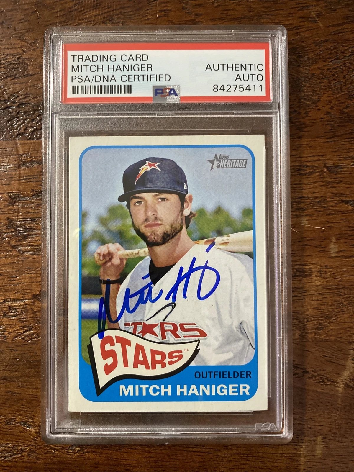 Mitch Haniger Signed Topps Heritage Card PSA DNA Coa Slabbed Seattle Mariners