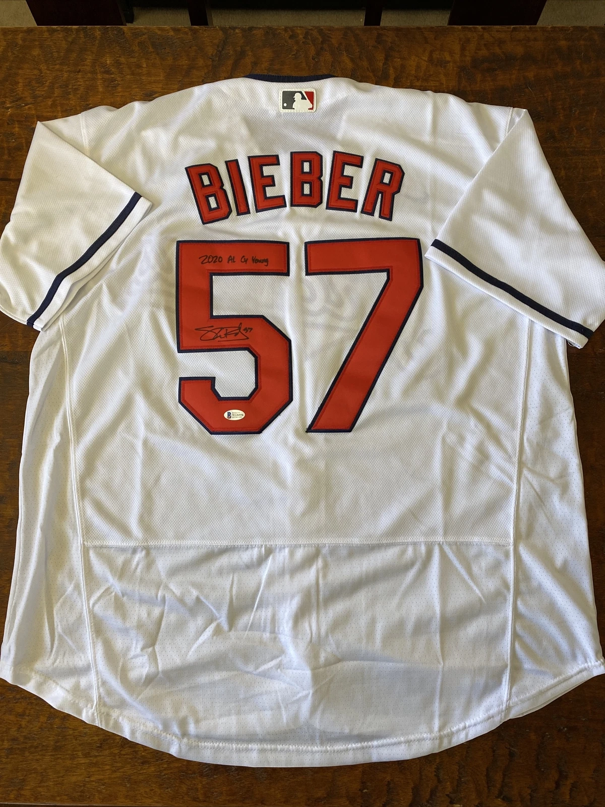 Shane Bieber Signed Cleveland Indians Jersey Beckett BAS Coa Autographed