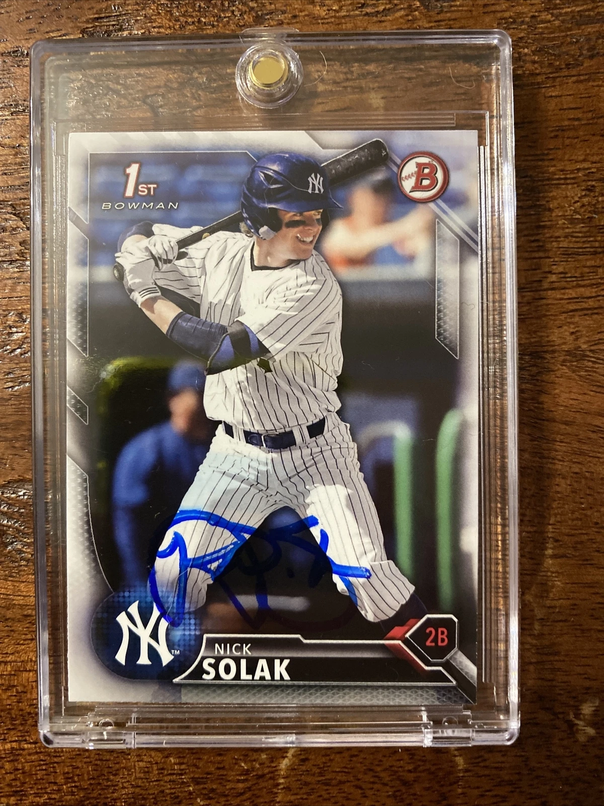 Nick Solak Signed Bowman 1st Card Psa Dna Coa Yankees Rangers Autographed