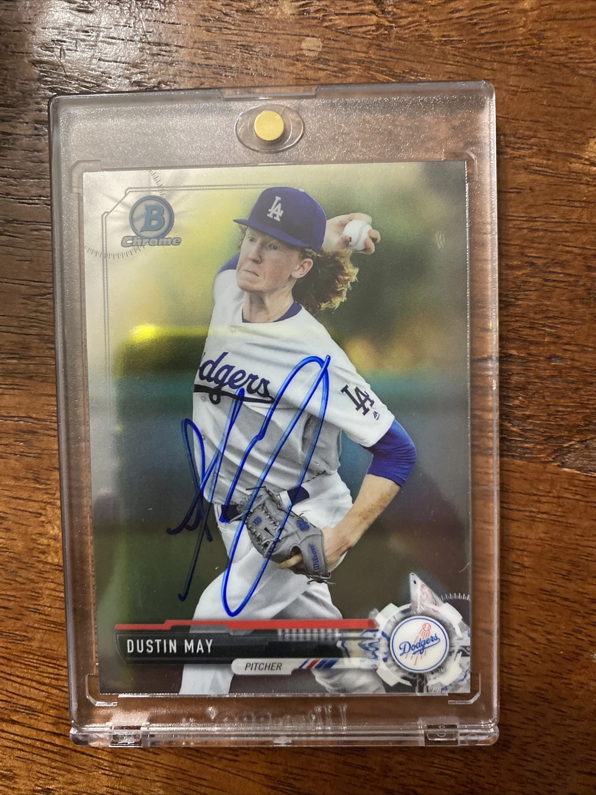 Dustin May Signed Bowman Chrome Card Psa Dna Coa Los Angeles Dodgers Autographed