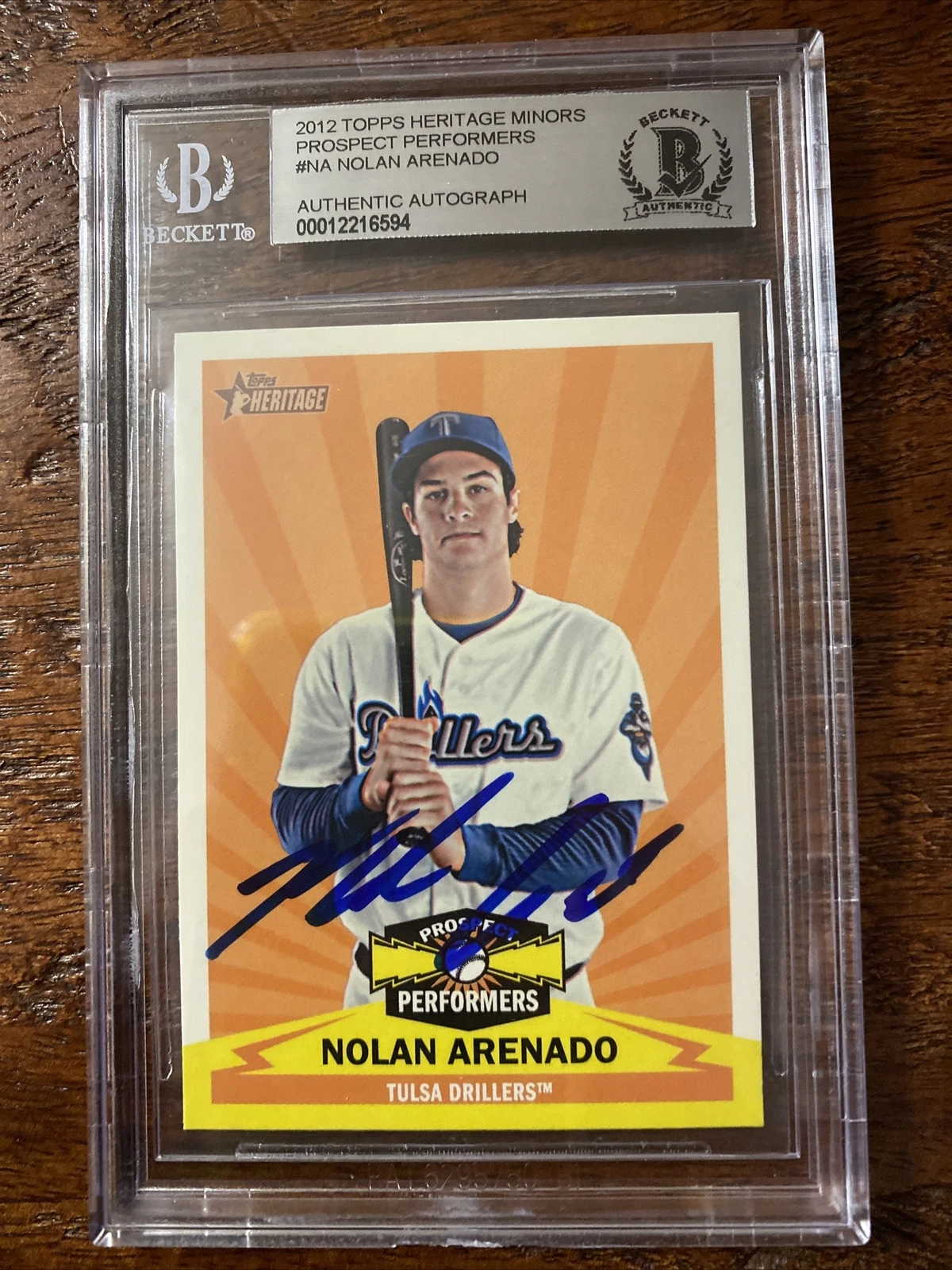 Nolan Arenado Signed Topps Heritage Card Beckett BAS Coa Slabbed Cardinals