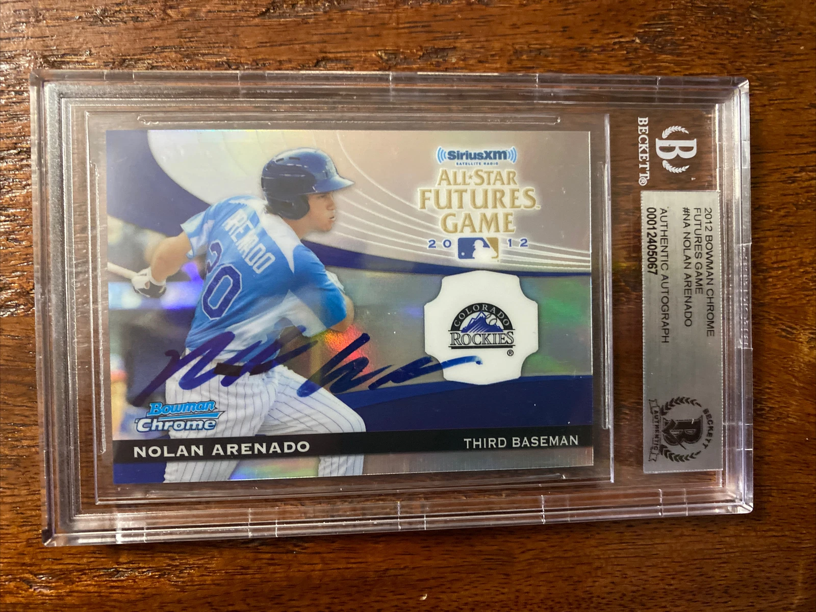 Nolan Arenado Signed Bowman Chrome Card Beckett BAS Coa Slabbed Cardinals