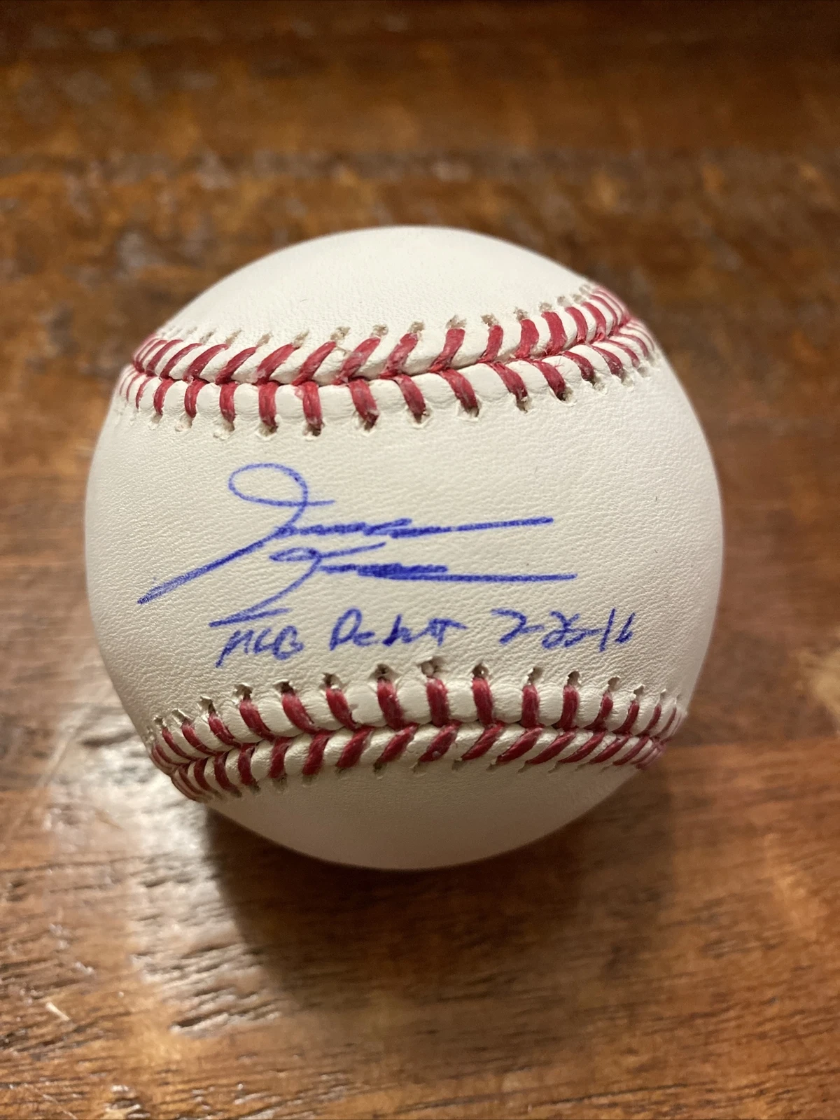 David Dahl Signed Baseball Fanatics MLB Coa MLB Debut Inscription Rangers