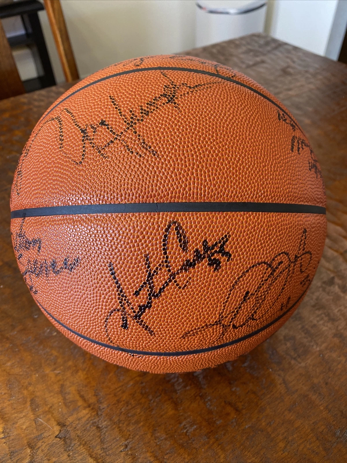 1994-95 Utah Jazz Team Signed Basketball John Stockton Karl Malone PSA DNA Coa