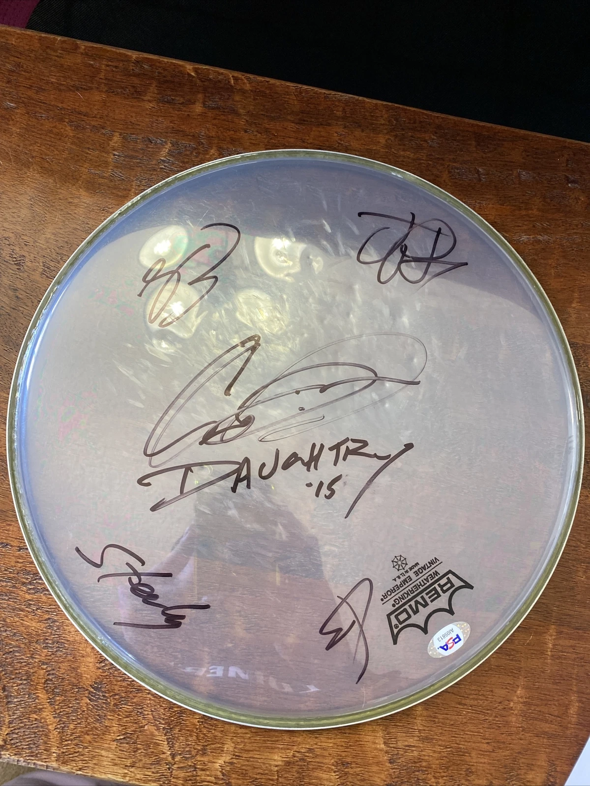 Chris Daughtry Full Band Signed Remo Drum Head PSA DNA Coa Autographed