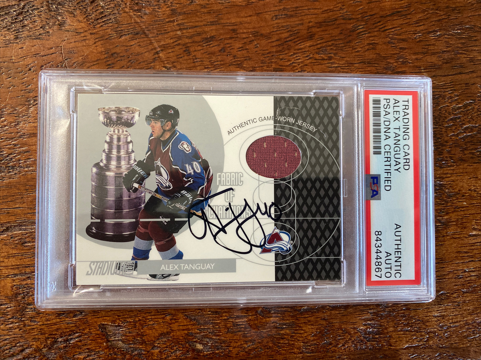 Alex Tanguay Signed Jersey Card PSA DNA Coa Slabbed Encapsulated Avalanche