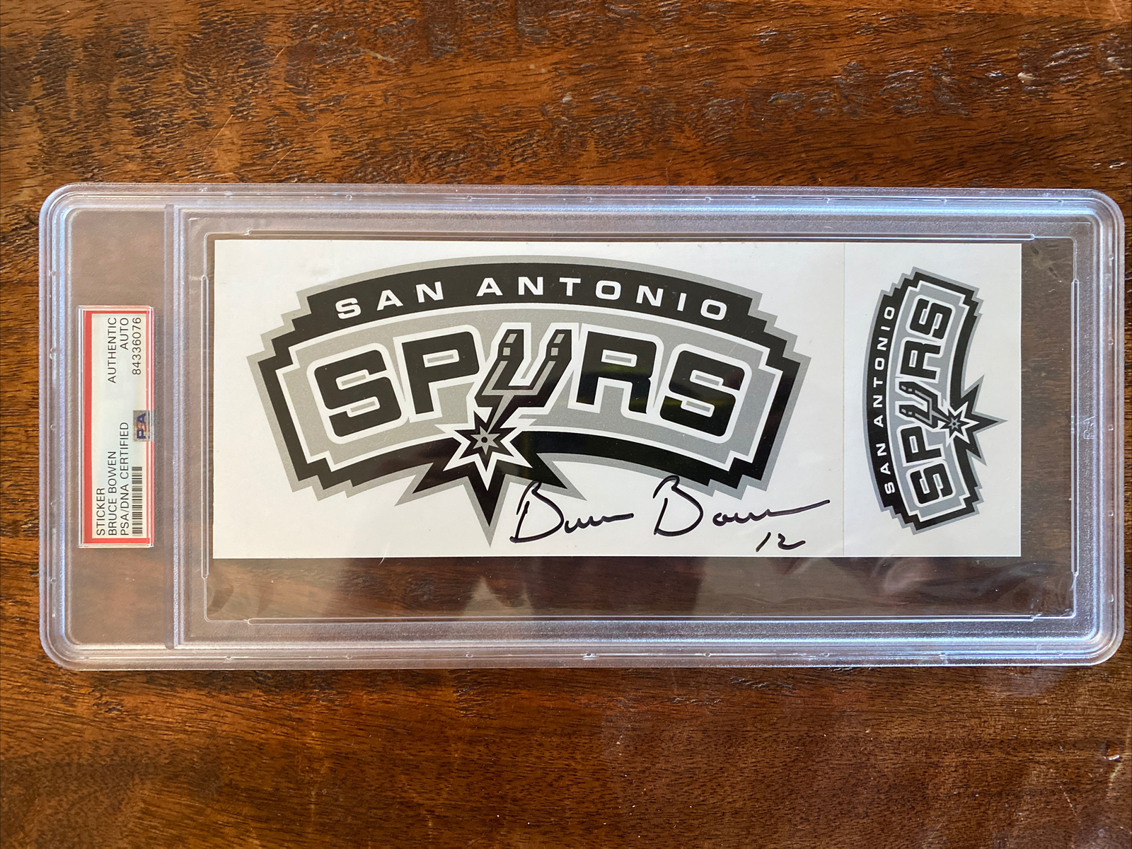 Bruce Bowen Signed Sticker PSA DNA Slabbed Encapsulated Spurs Autographed