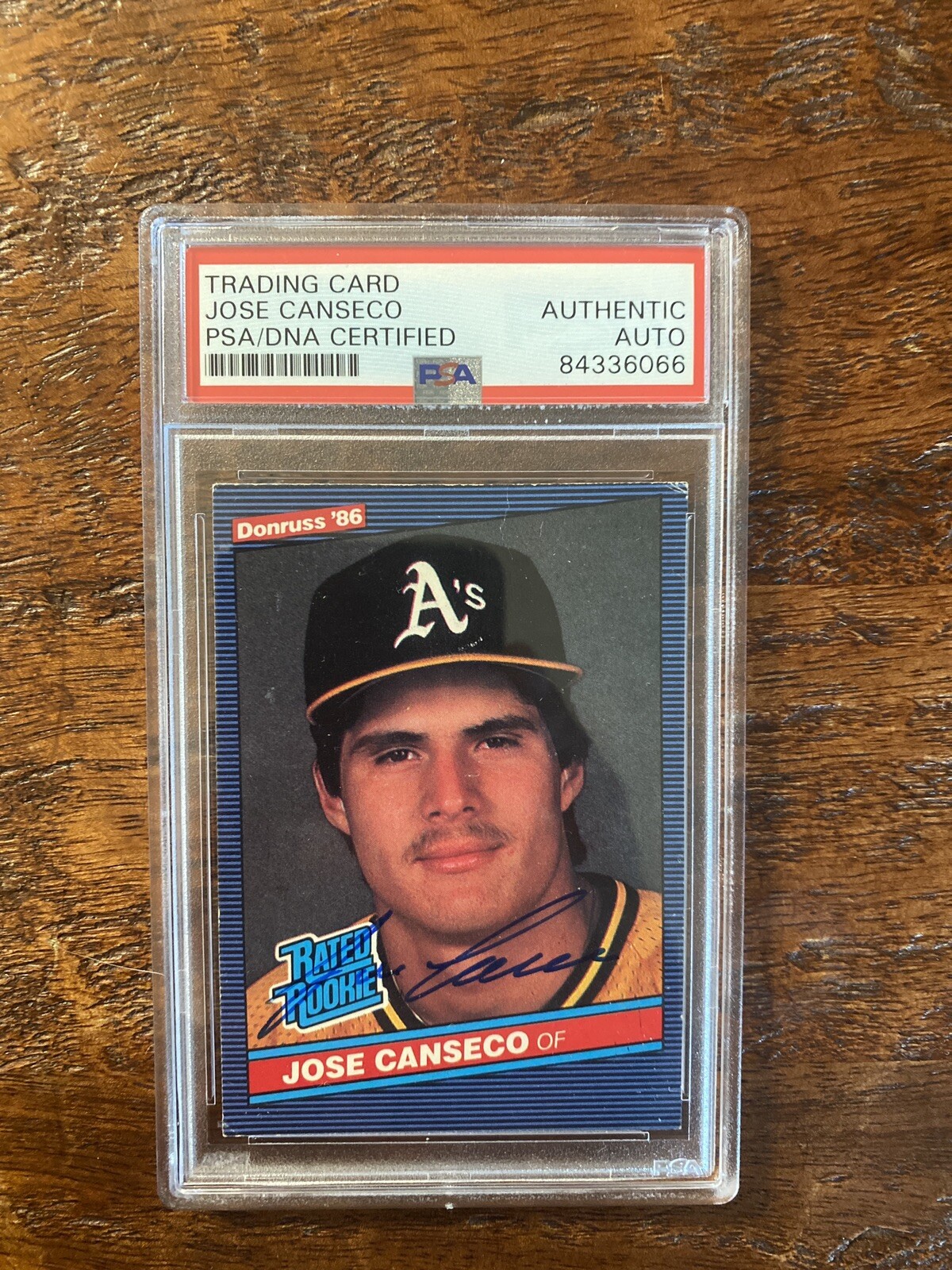 Jose Canseco Signed Rookie Card Psa Dna Coa Slabbed Autographed Oakland A’s