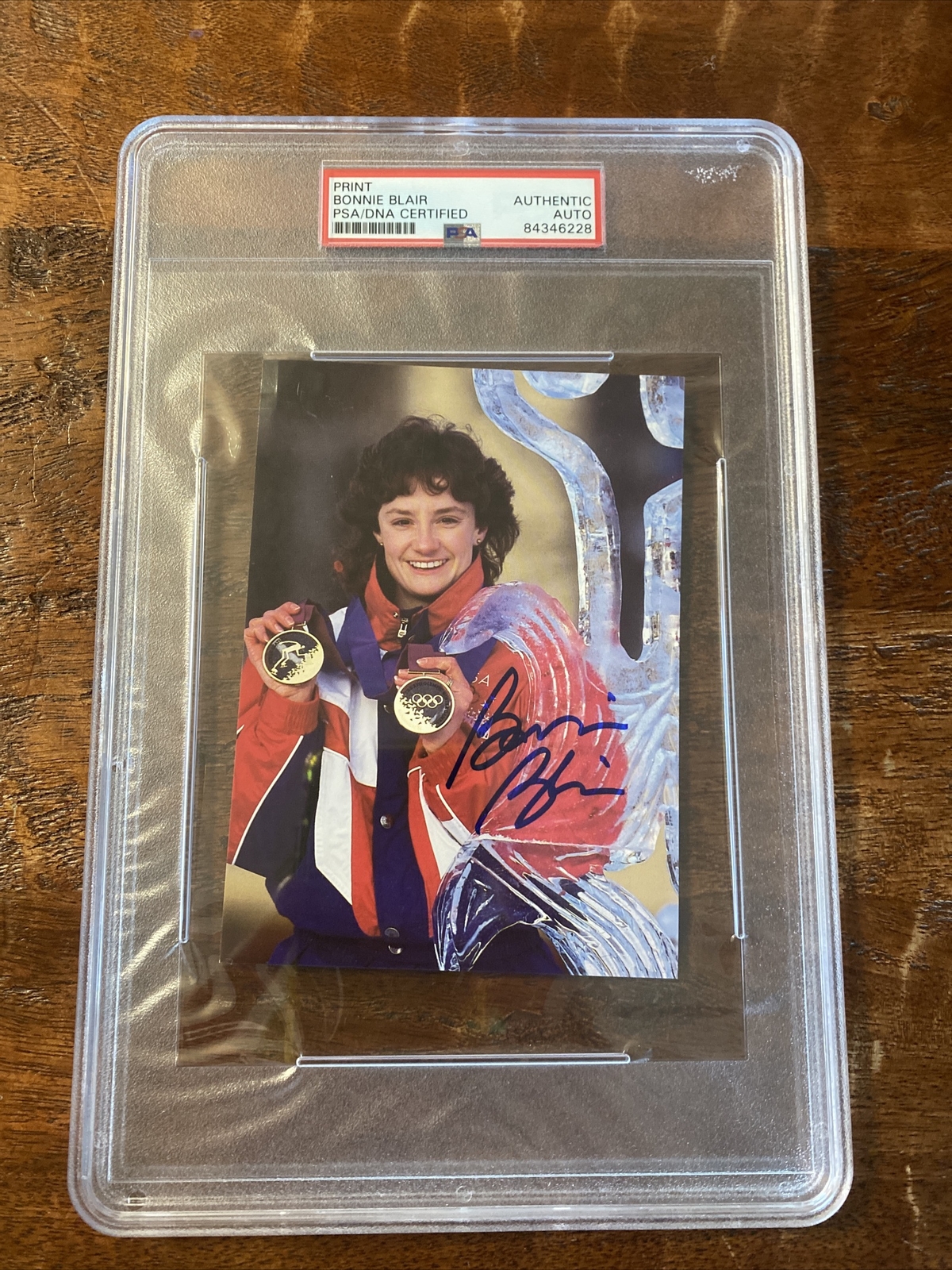 Bonnie Blair Signed Post Card PSA/DNA Coa Slabbed USA Olympic Speed skater