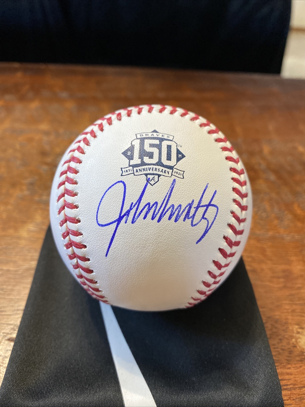John Smoltz Signed Atlanta Braves 150th Anniversary Logo Baseball PSA DNA Coa
