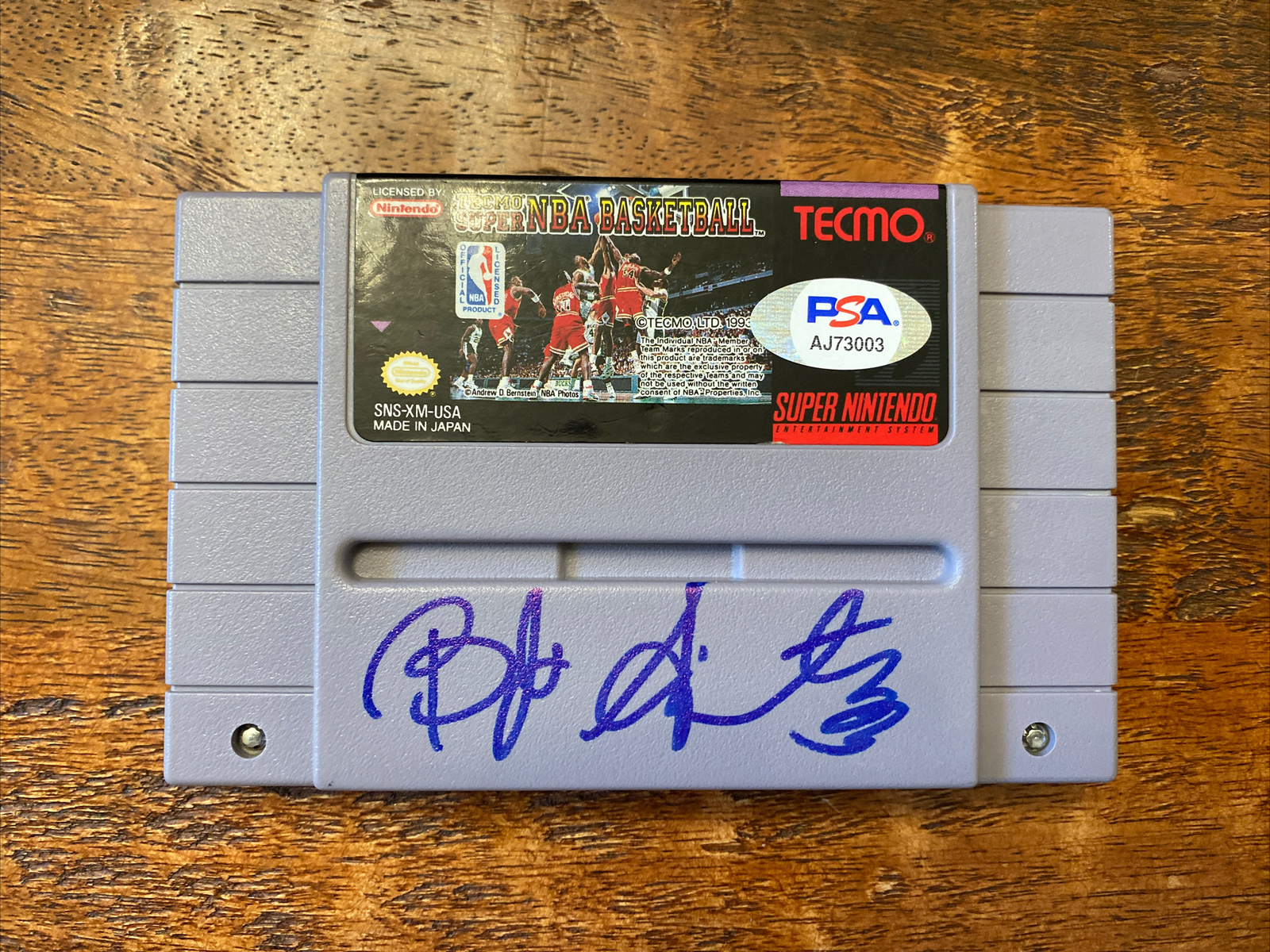 BJ Armstrong Signed Tecmo NBA Basketball Nintendo Video Game PSA/DNA Coa Bulls