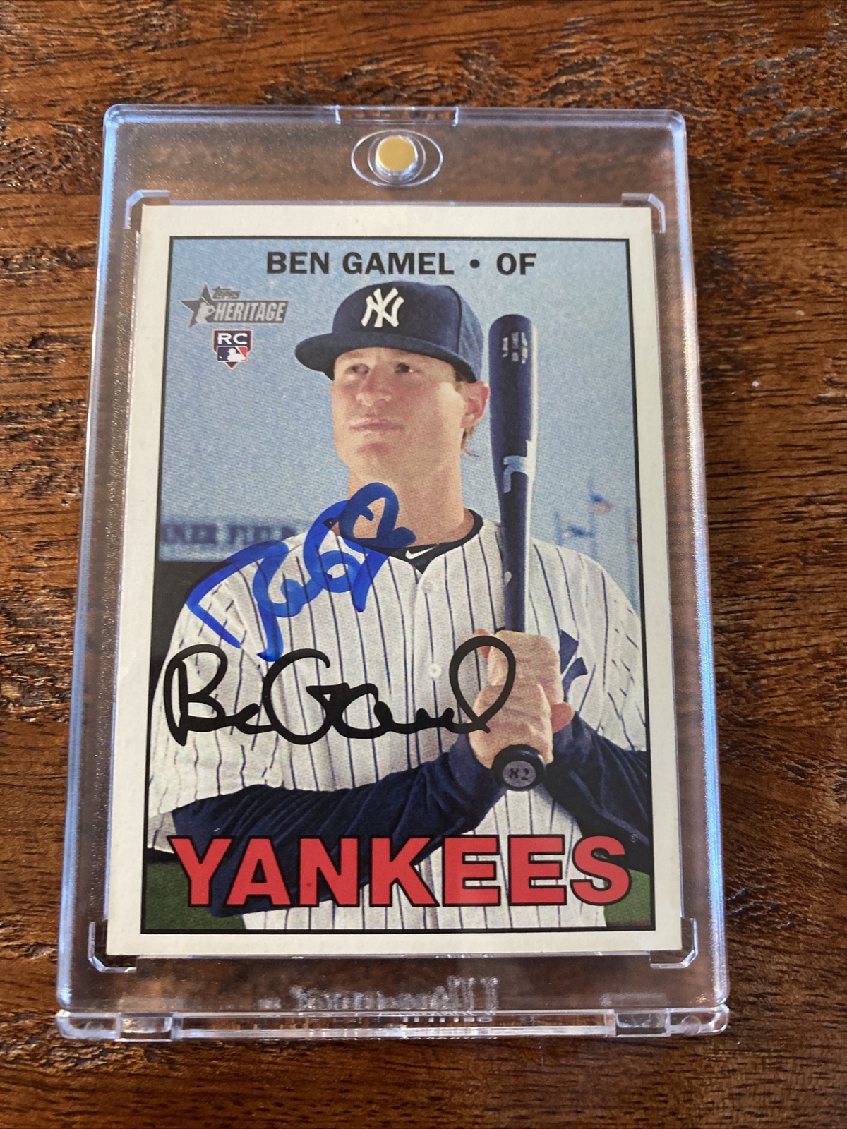 Ben Gamel Signed Topps Heritage Rookie Card Psa Dna Coa Autographed Yankees