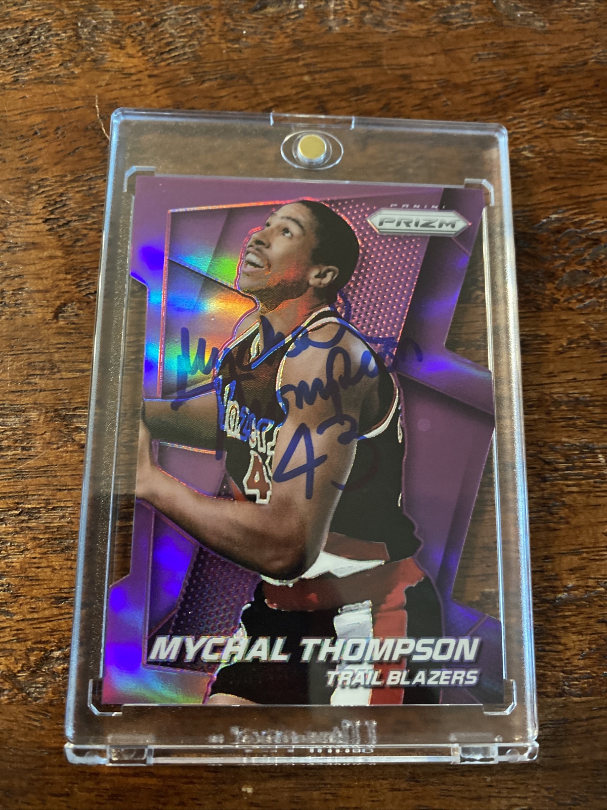 Mychal Thompson Signed Panini Prizm Card Psa Dna Coa Autographed Trail Blazers