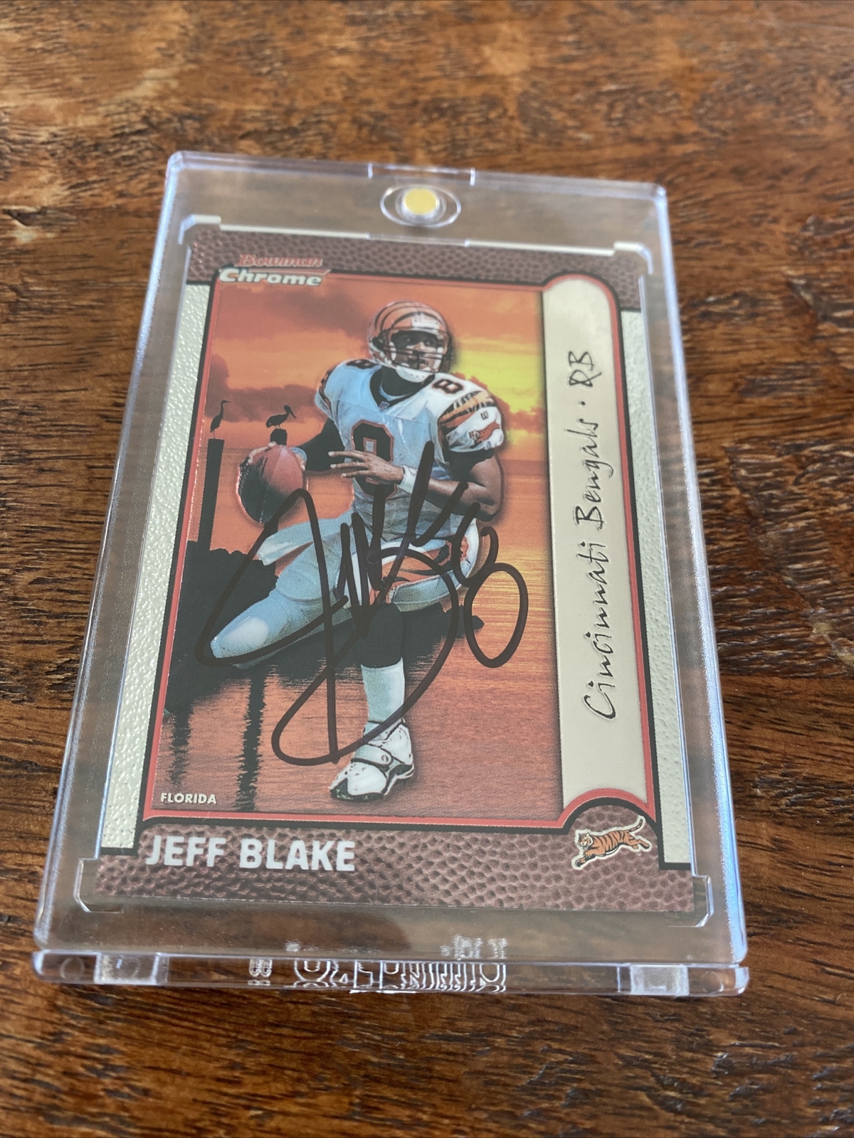Jeff Blake Signed Bowman Chrome Football Card Psa Dna Coa Autographed Bengals