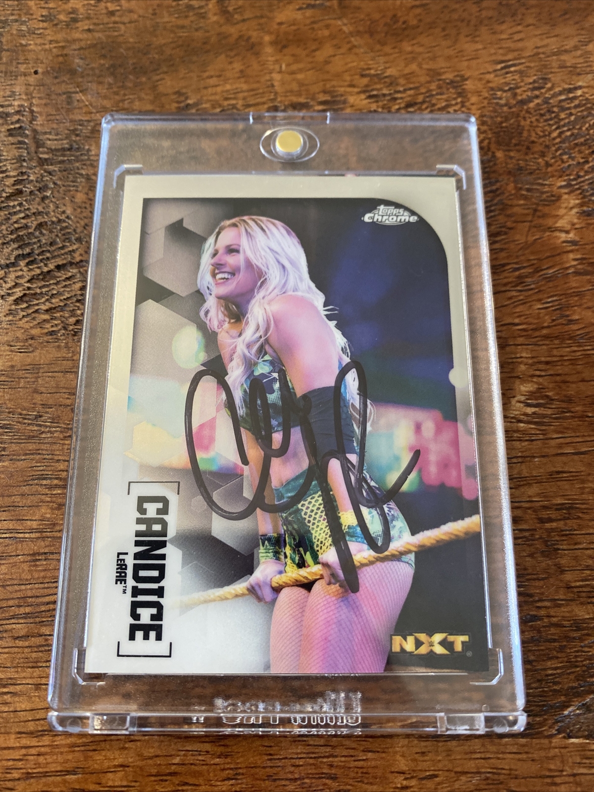 Candice LeRae Signed Topps Chrome Card Psa Dna Coa Autographed WWE NXT