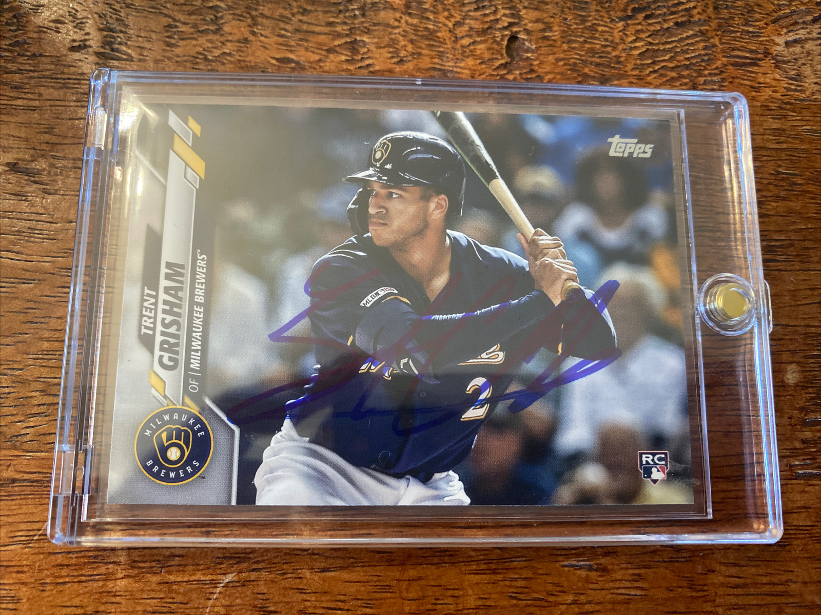 Trent Grisham Signed Topps Rookie Card Psa Dna Coa Autographed Brewers Padres
