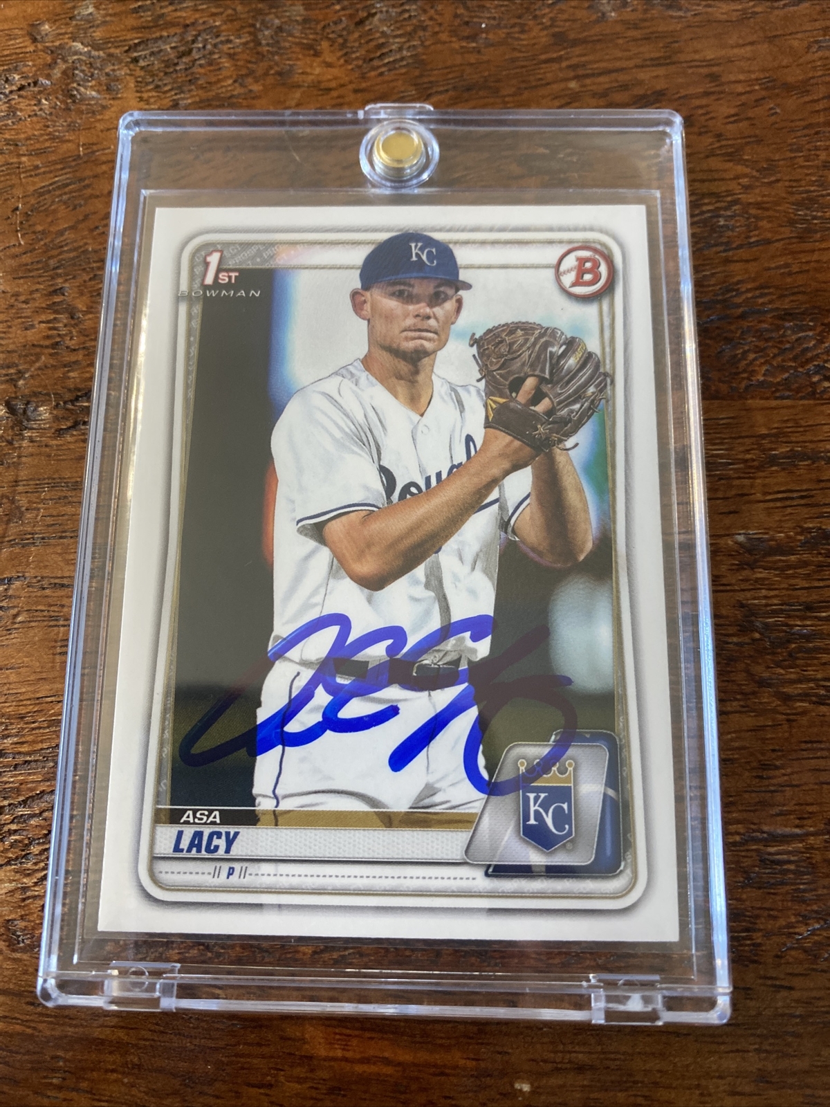 Asa Lacy Signed Bowman 1st Card Psa Dna Coa Royals Autographed