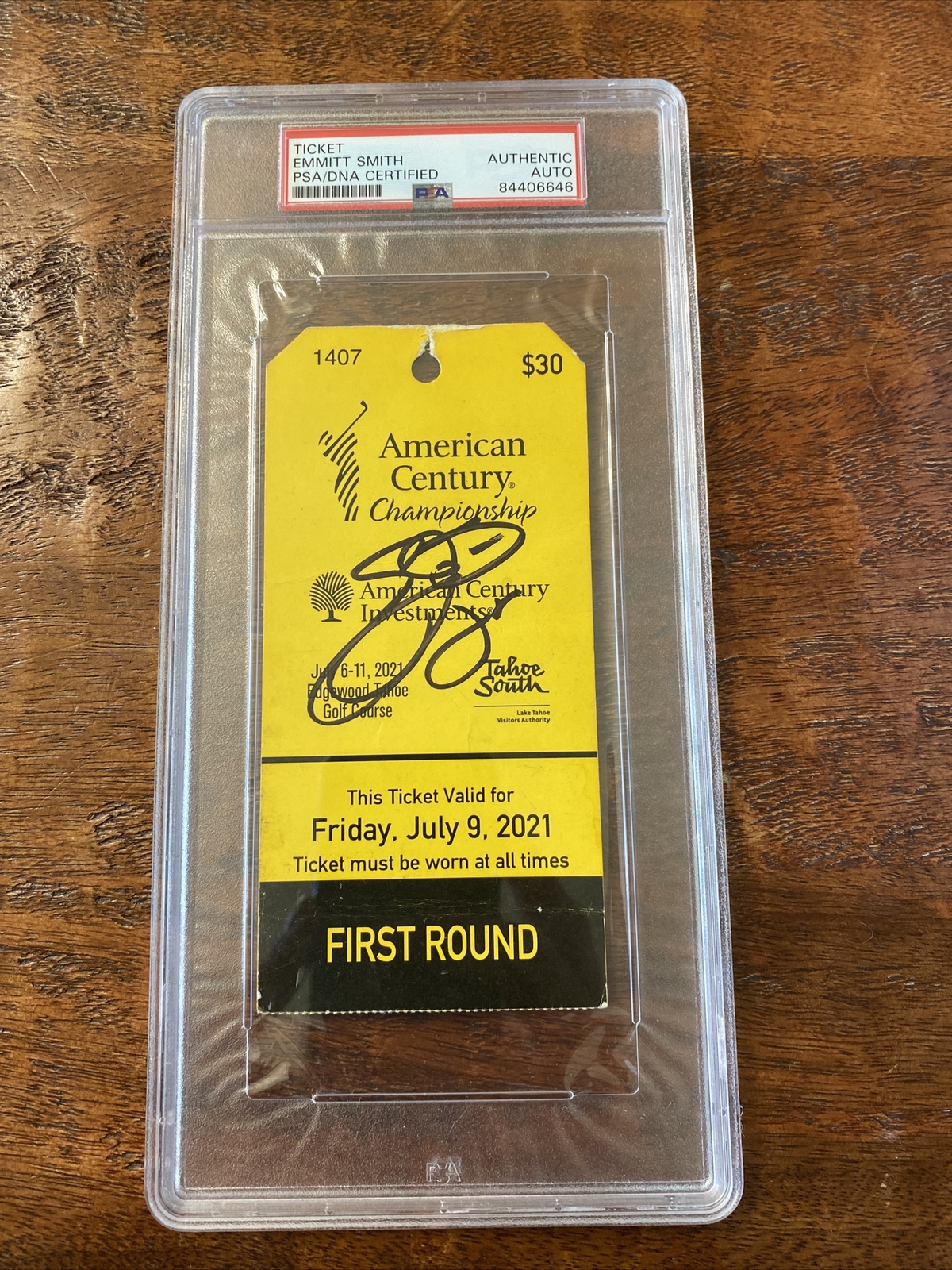 Emmitt Smith Signed Ticket Stub PSA DNA Coa Slabbed Autographed Cowboys