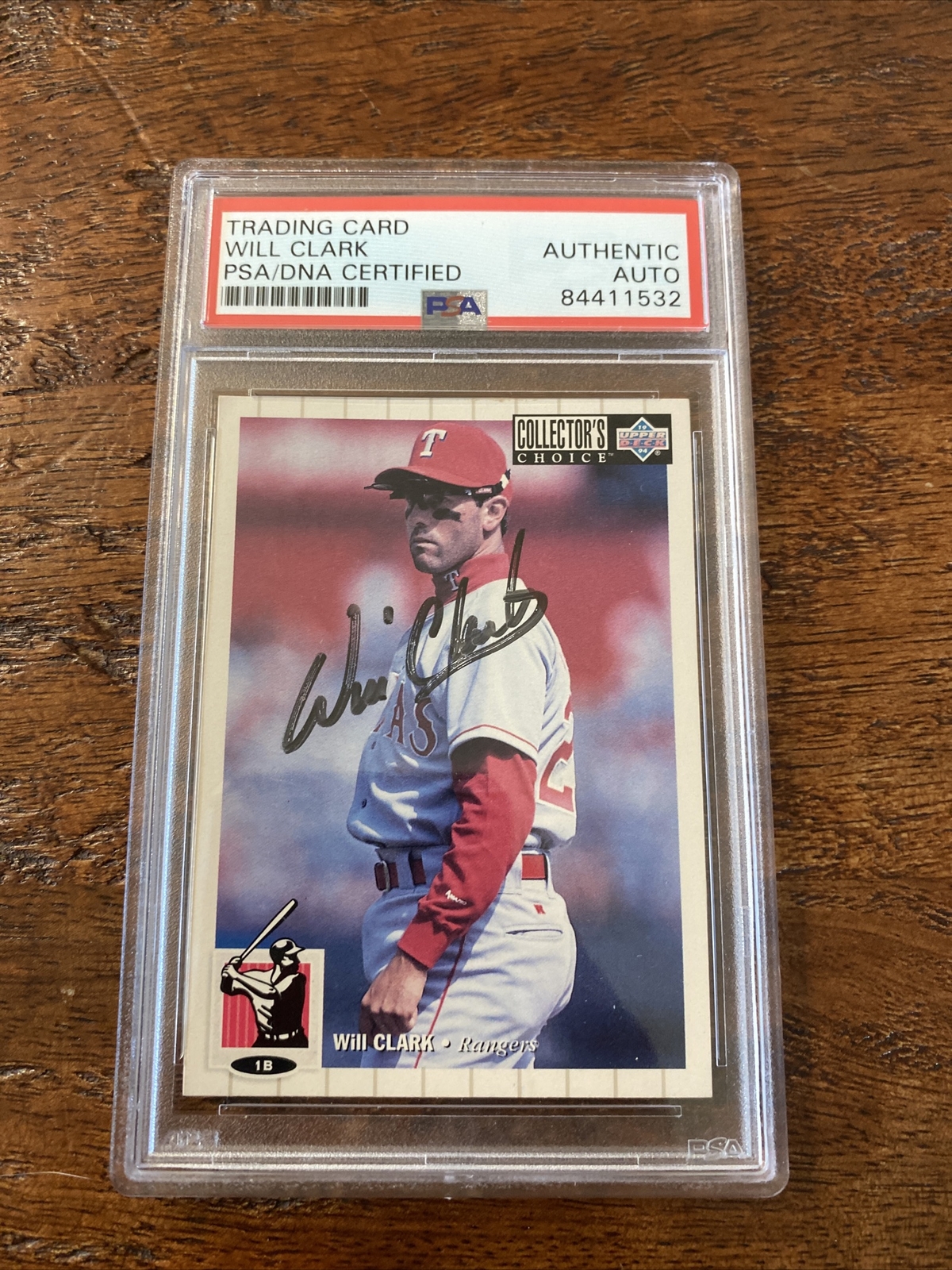 Will Clark Signed Card Psa Dna Coa Slabbed Autographed Rangers