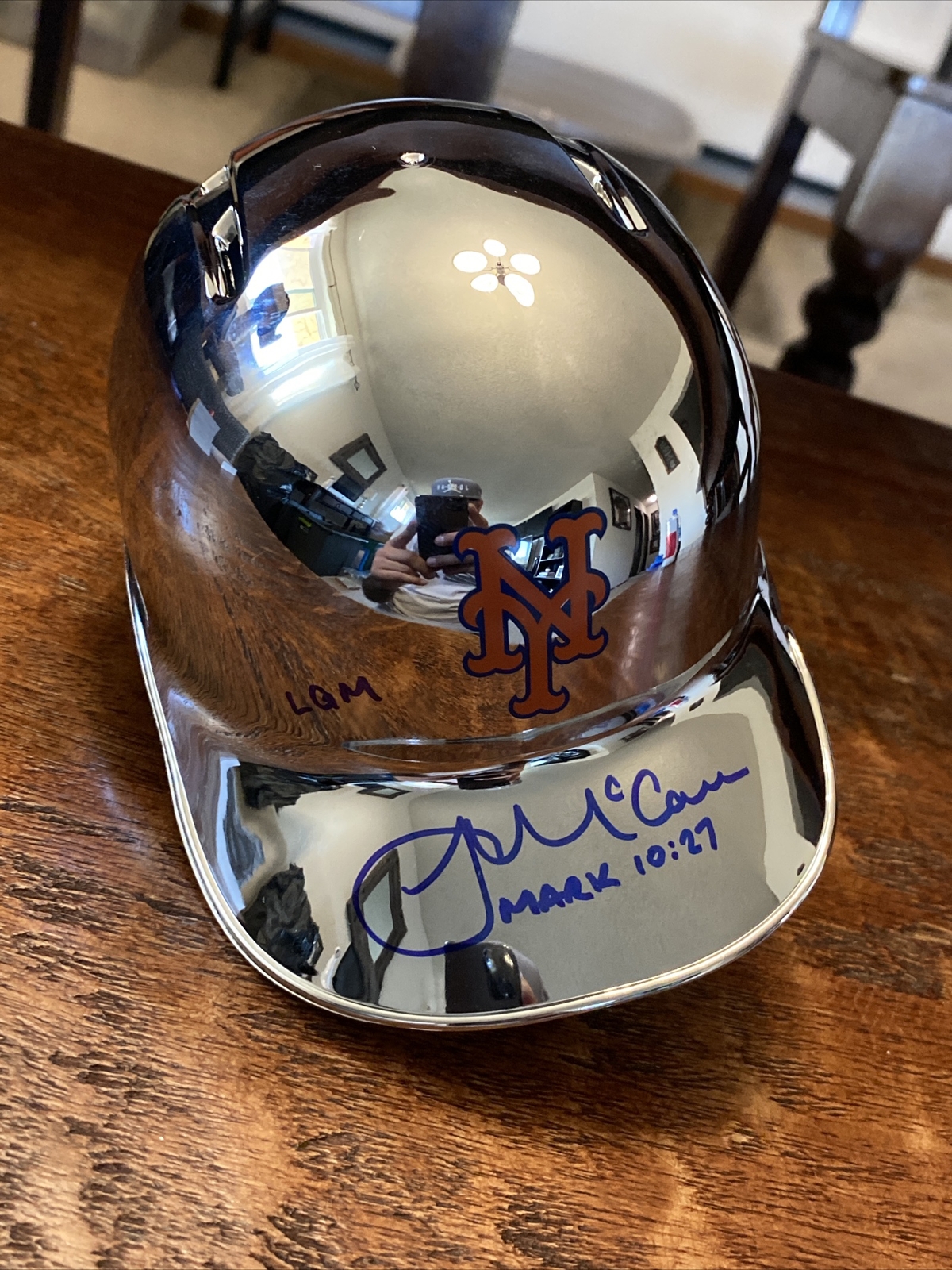 James McCann Signed Chrome Mini Helmet Psa Dna Coa Autographed New York Mets
