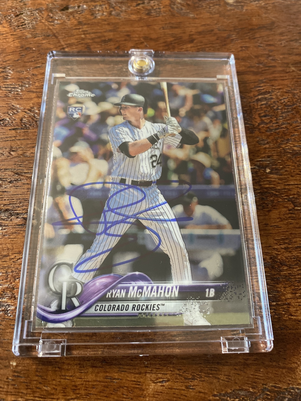 Ryan McMahon Signed Topps Chrome Rookie Card Psa Dna Coa Autographed Rockies