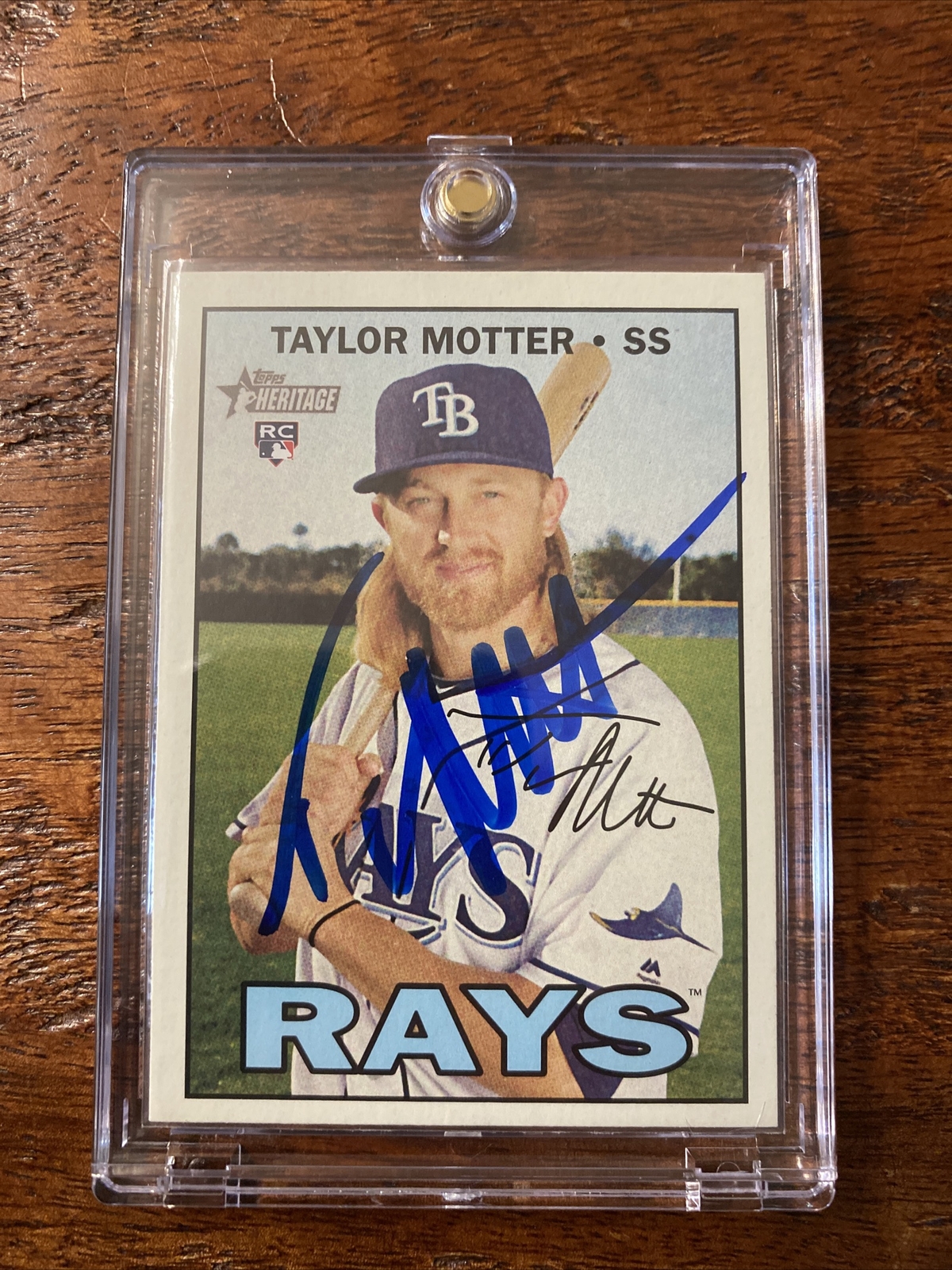 Taylor Motter Signed Topps Heritage Rookie Card Psa Dna Coa Autographed Rays
