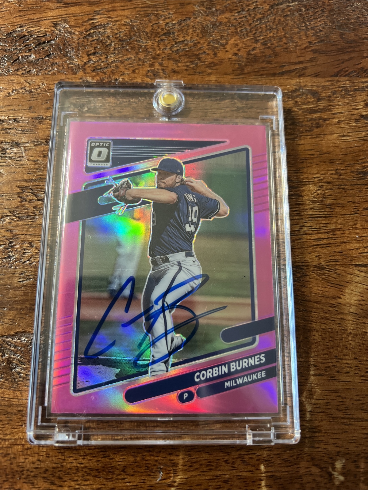 Corbin Burnes Signed Donruss Optic Card Psa Dna Coa Brewers Autographed