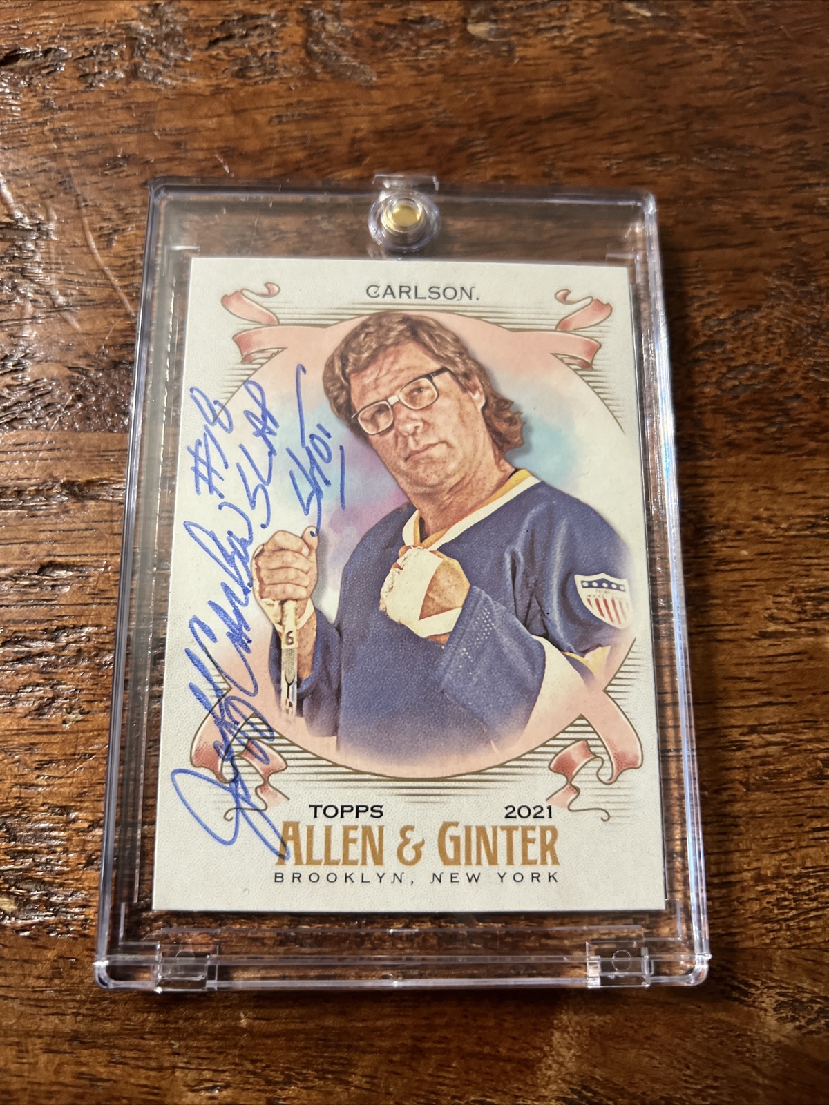 Jeff Carlson Signed Allen & Ginter Card Psa Dna Coa Autographed Slap Shot