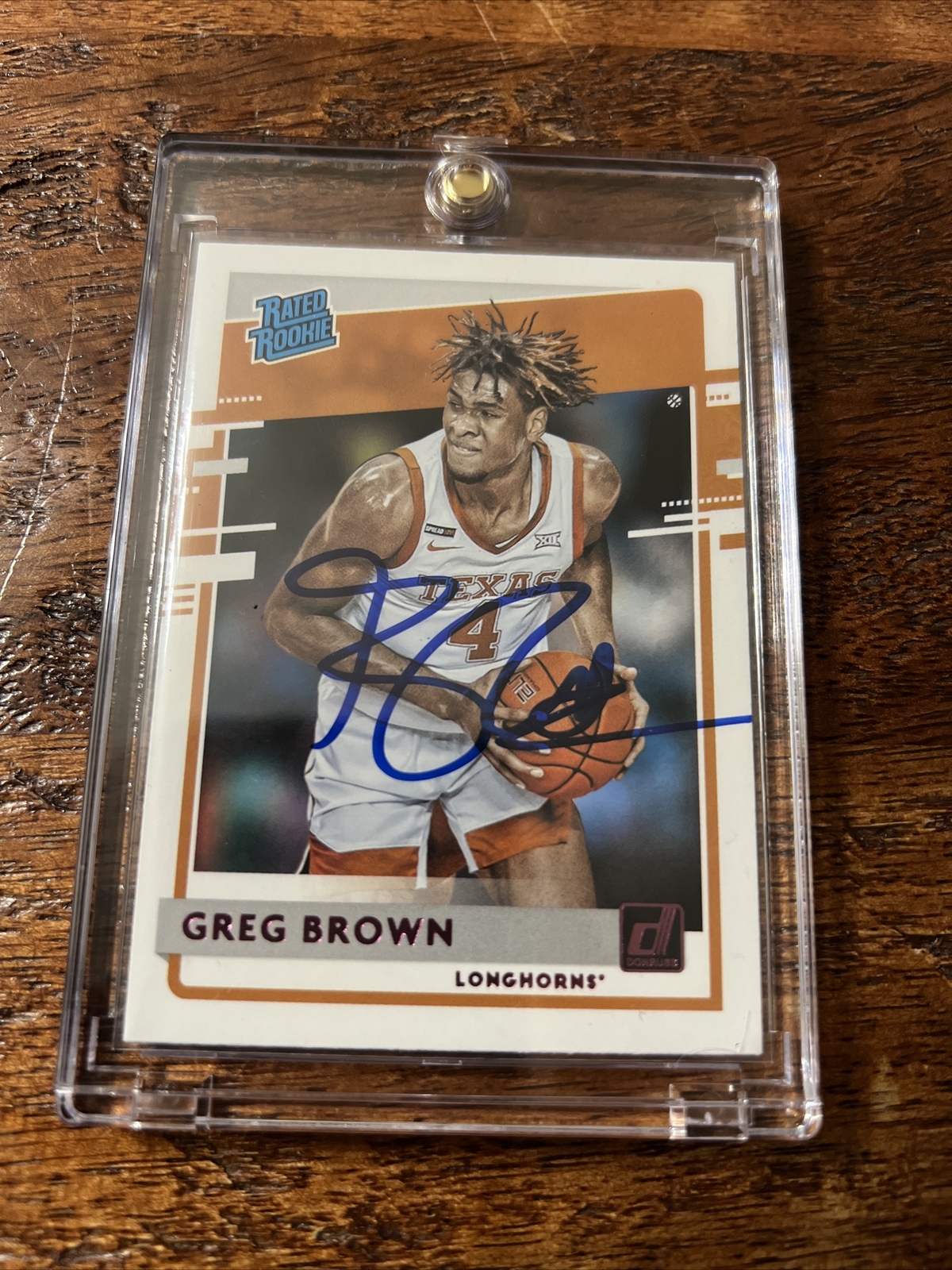 Greg Brown Signed Donruss Rookie Card Psa Dna Coa Autographed Blazers Texas