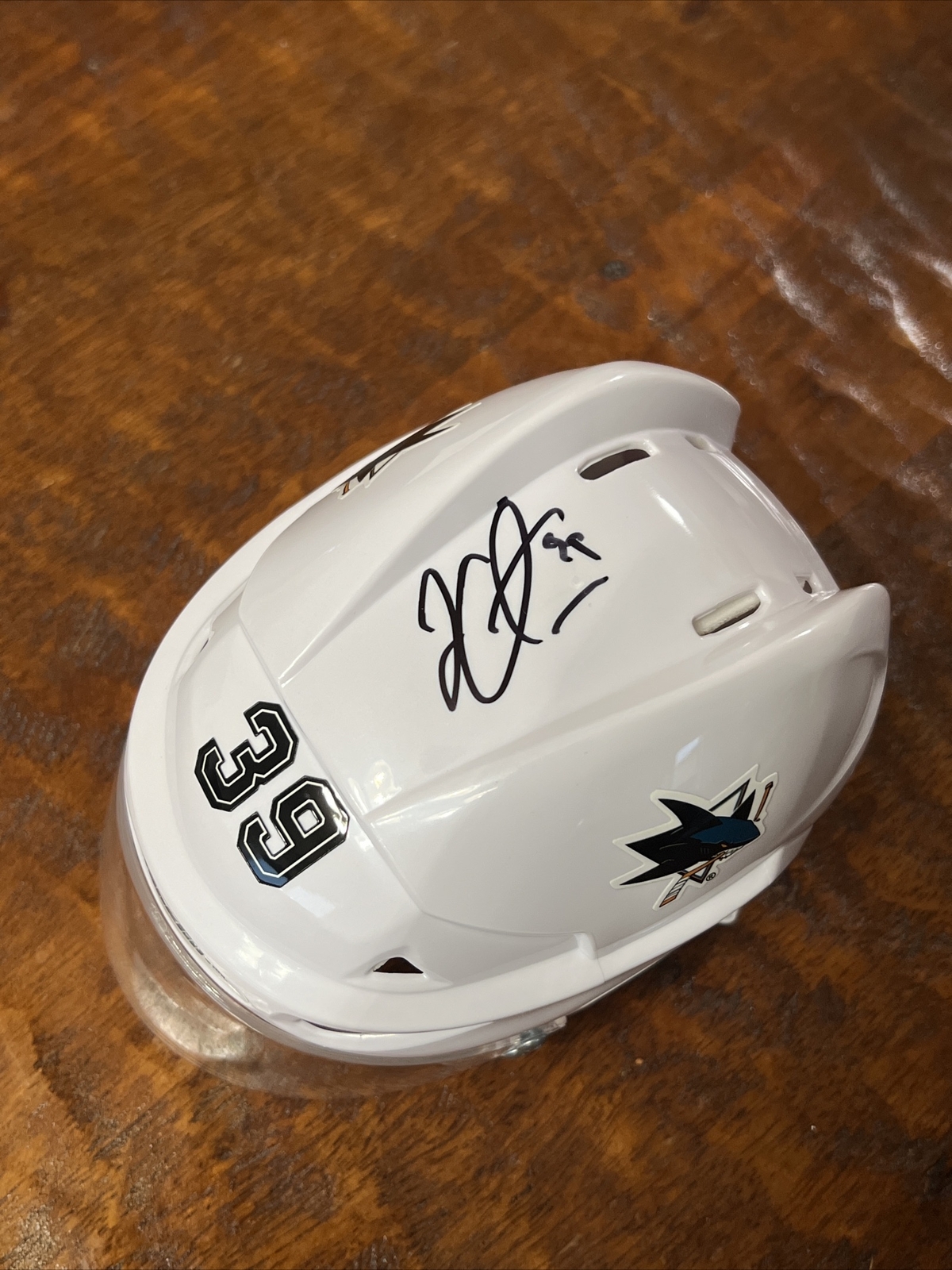 Logan Couture Signed Mini Hockey Helmet Psa/Dna Coa Autographed San Jose Sharks