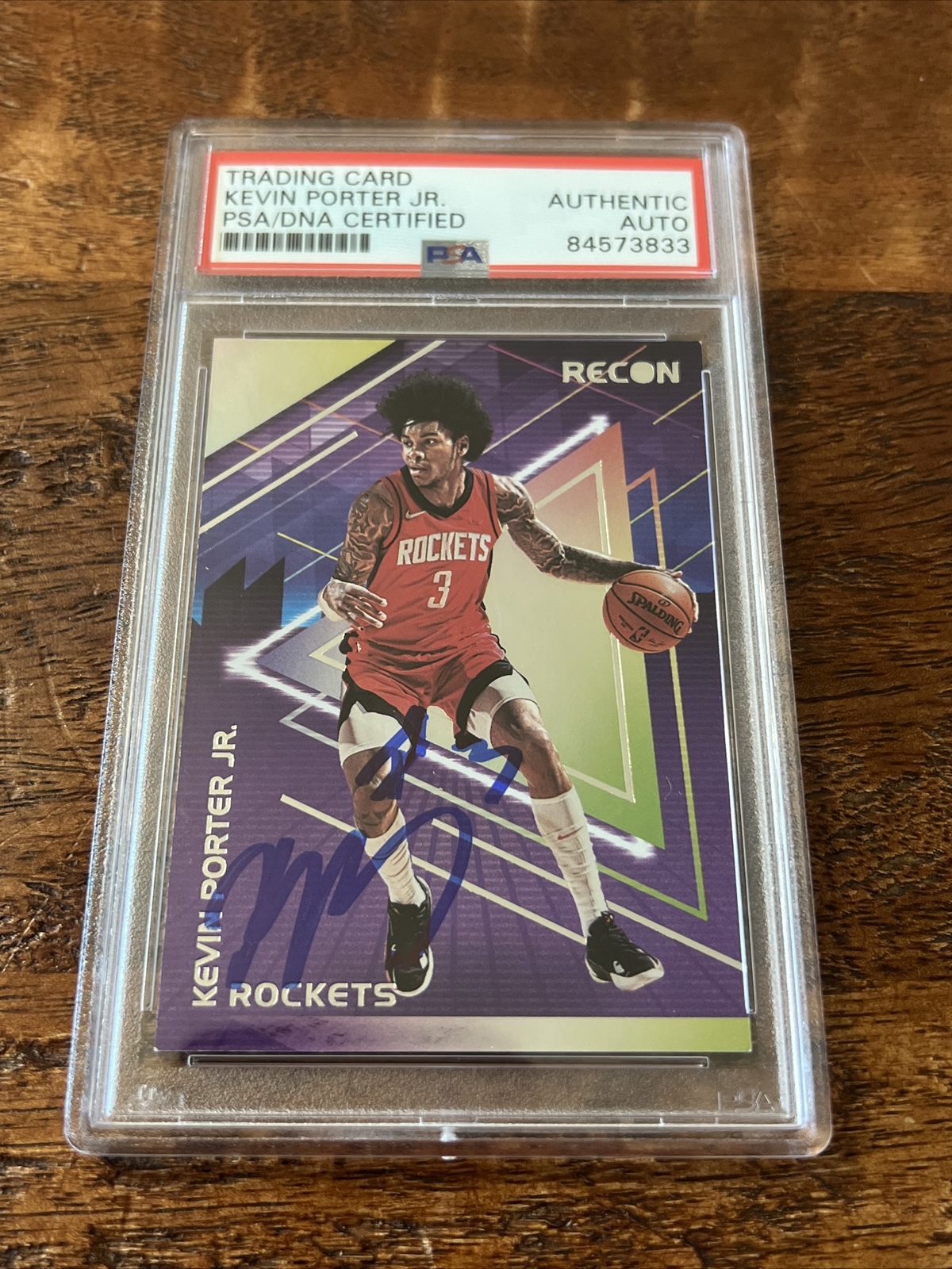 Kevin Porter Jr Signed Panini Recon Card Psa Dna Coa Slabbed Autographed Rockets