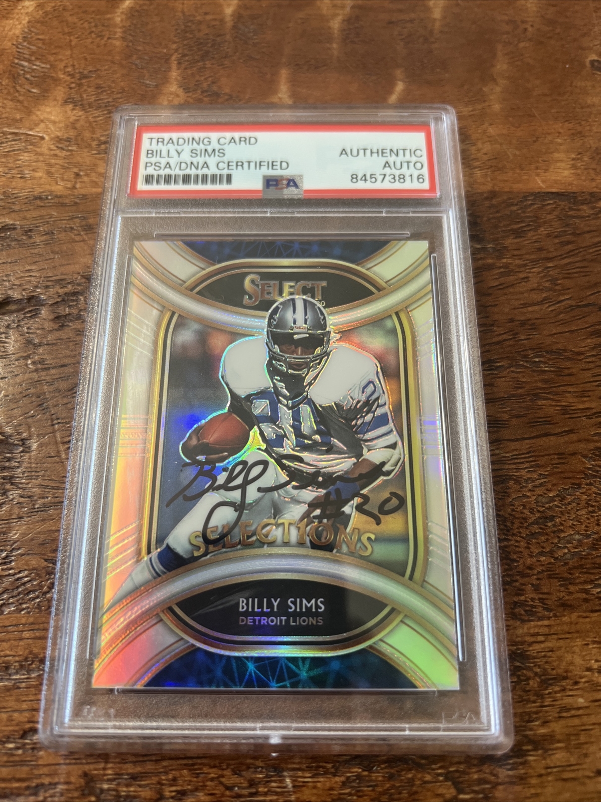 Billy Sims Signed Panini Select Card PSA DNA Coa Slabbed Lions Autographed