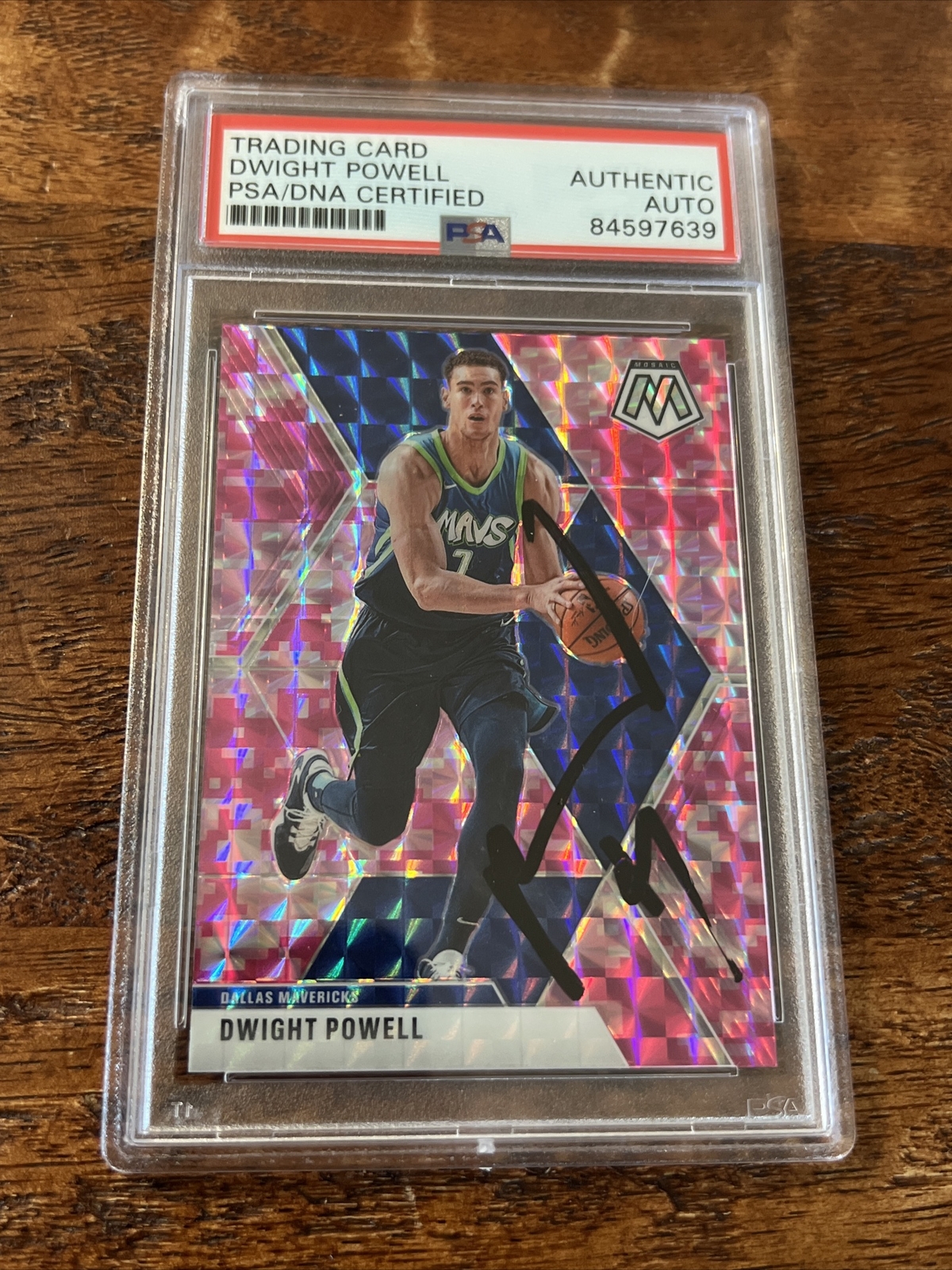 Dwight Powell Signed Mosaic Card Psa Dna Coa Slabbed Autographed Mavericks