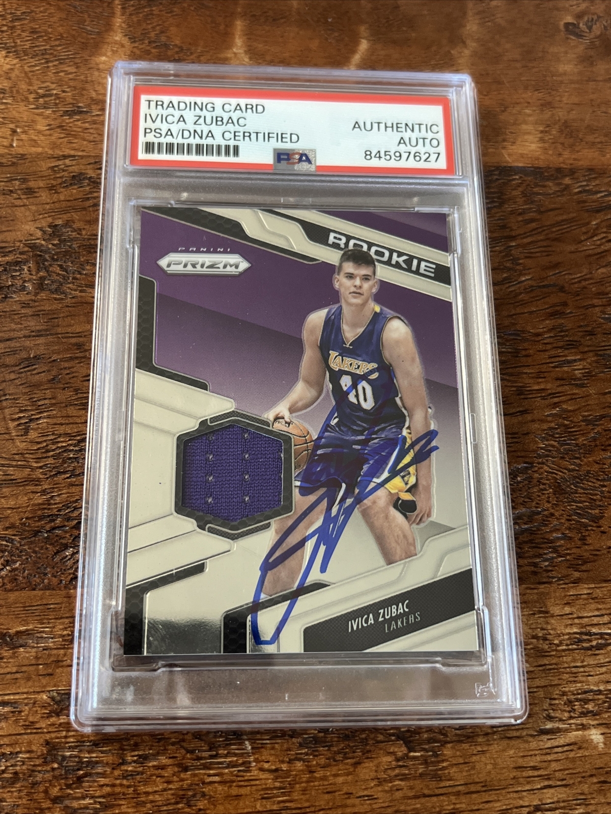 Ivica Zubac Signed Prizm Jersey Card Psa Dna Coa Slabbed Autographed Lakers