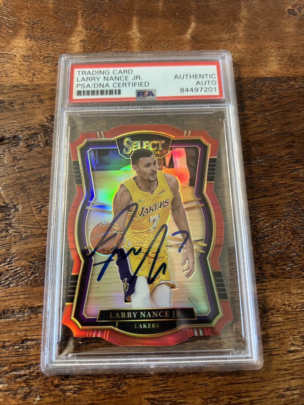 Larry Nance Jr Signed Panini Select Card Psa Dna Coa Slab Autographed Lakers