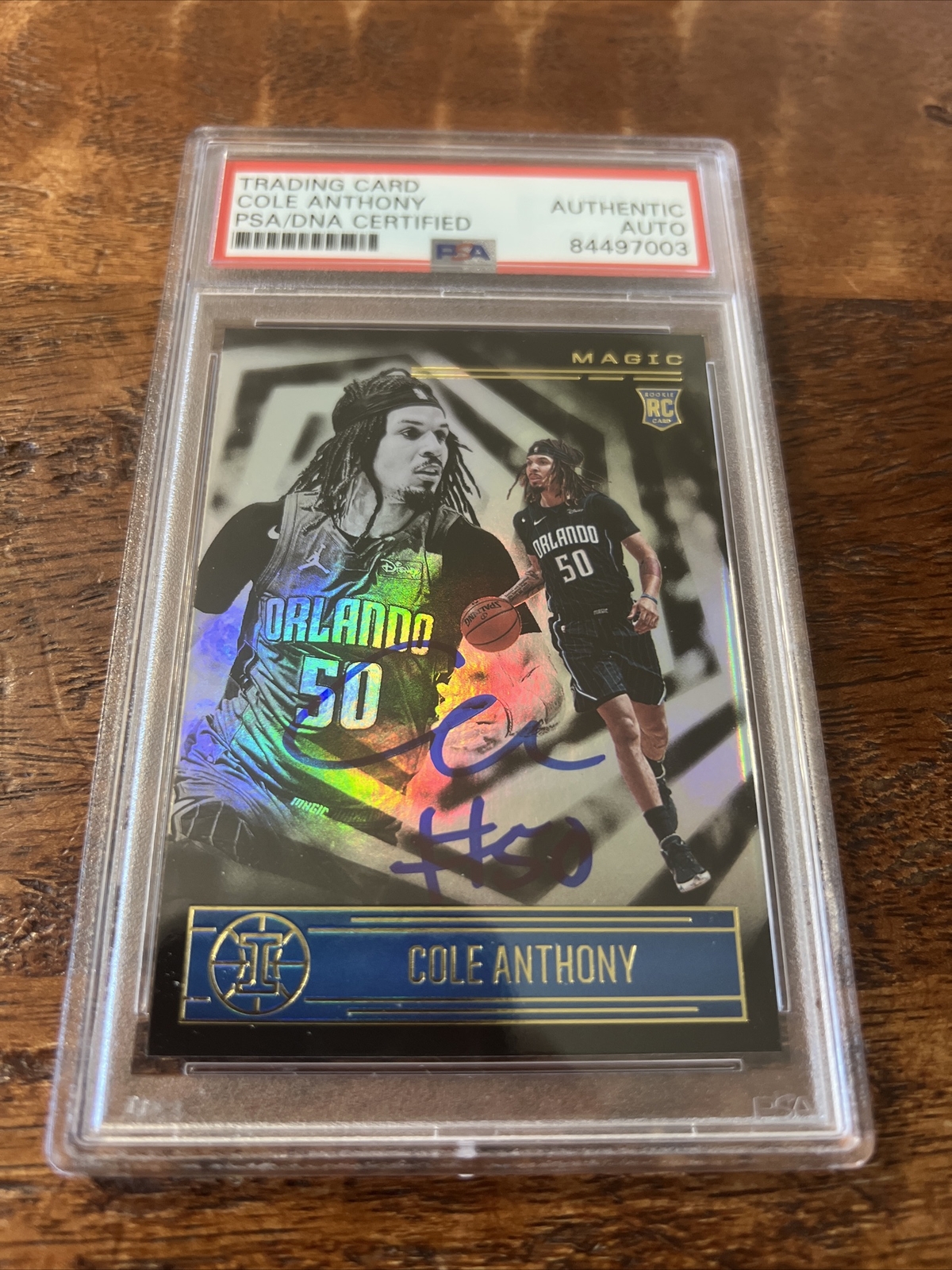 Cole Anthony Signed Panini Rookie Card Psa Dna Coa Slabbed Autographed Magic