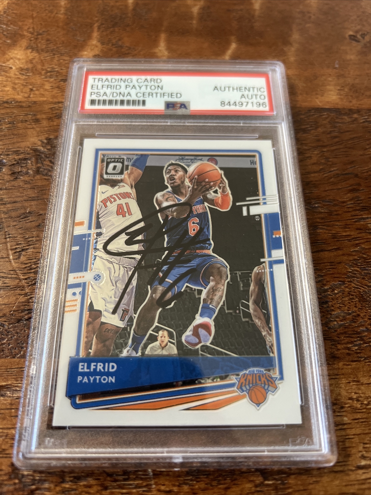 Elfrid Payton Signed Donruss Optic Card Psa Dna Coa Slabbed Autographed Knicks