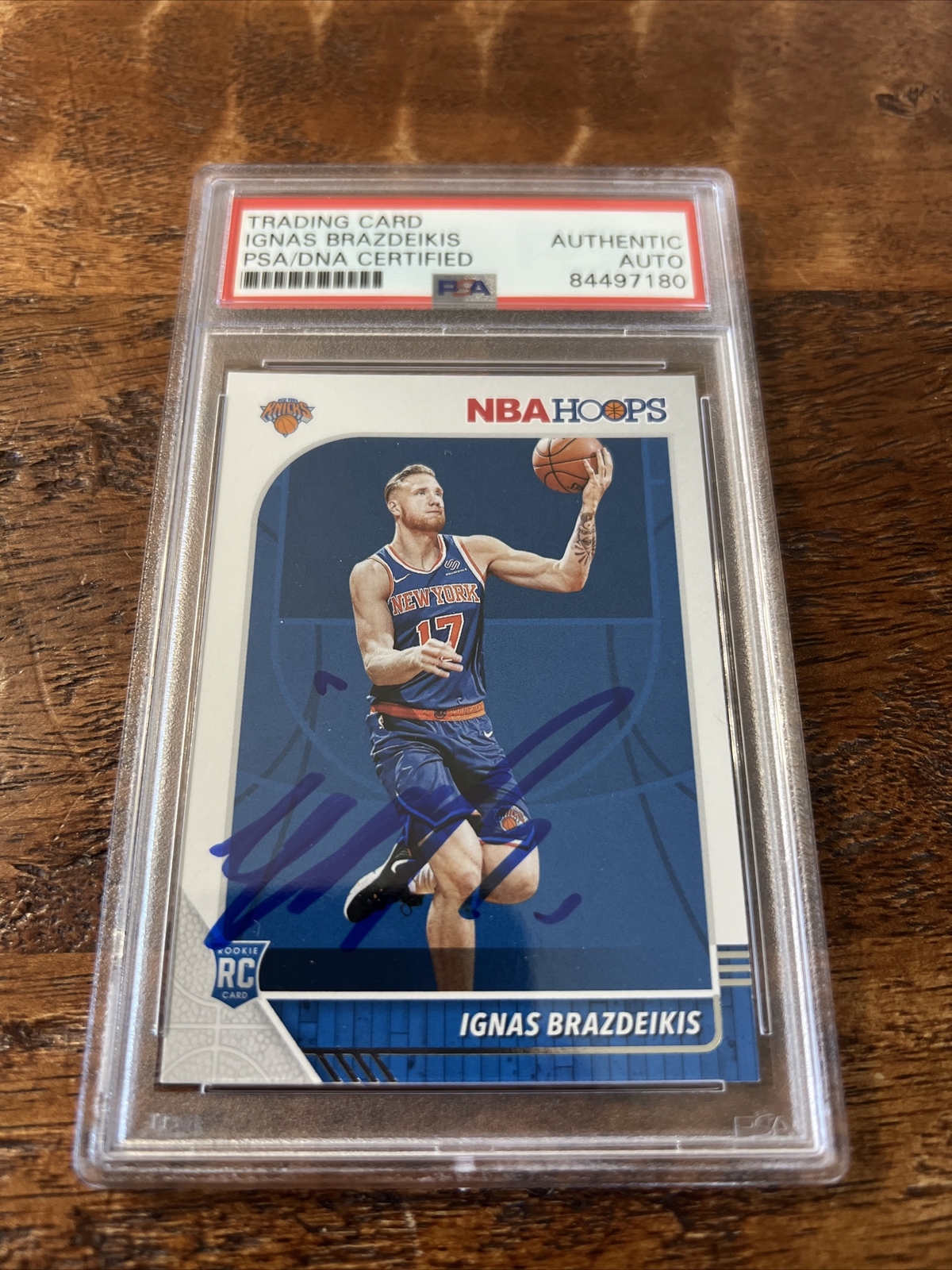 Ignas Brazdeikis Signed Rookie Card Psa Dna Coa Slabbed Autographed Knicks