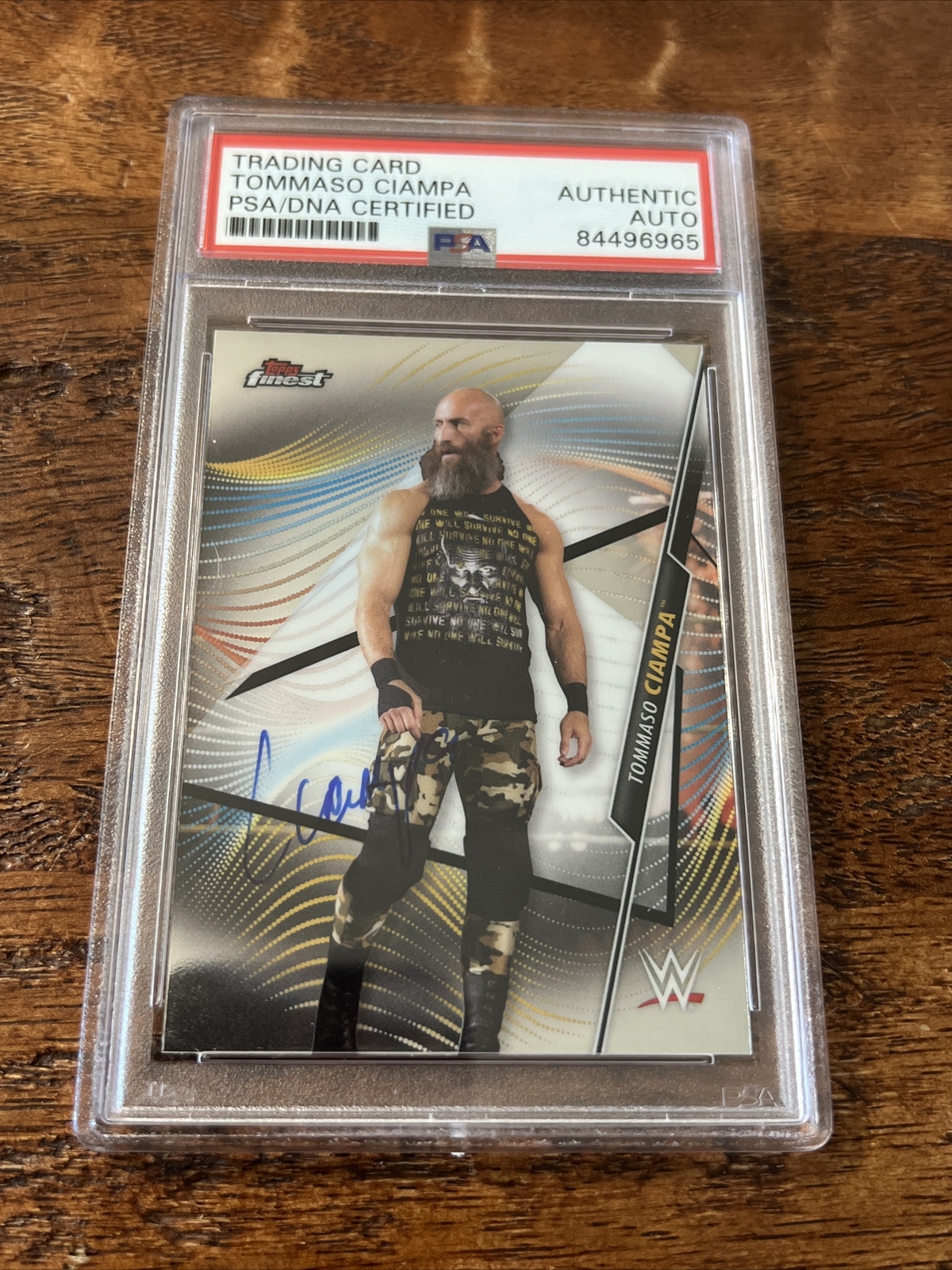 Tommaso Ciampa Signed Topps Finest Card Psa Dna Coa Slabbed Autographed WWE NXT