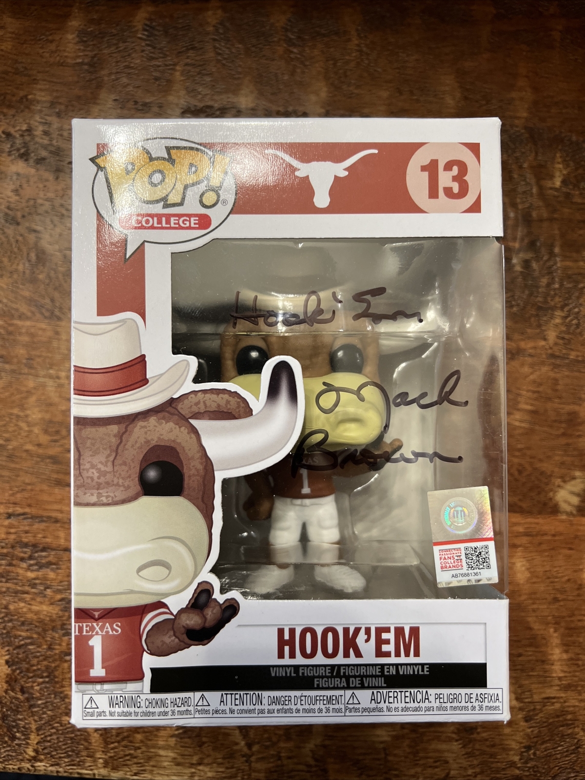 Mack Brown Signed Hook Em Funko POP Psa Dna Coa Autographed Texas Longhorns