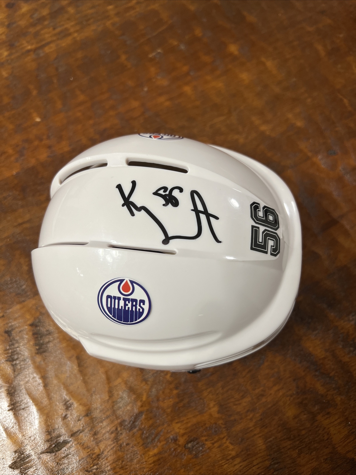 Kailer Yamamoto Signed Mini Hockey Helmet Psa/Dna Coa Autographed Oilers
