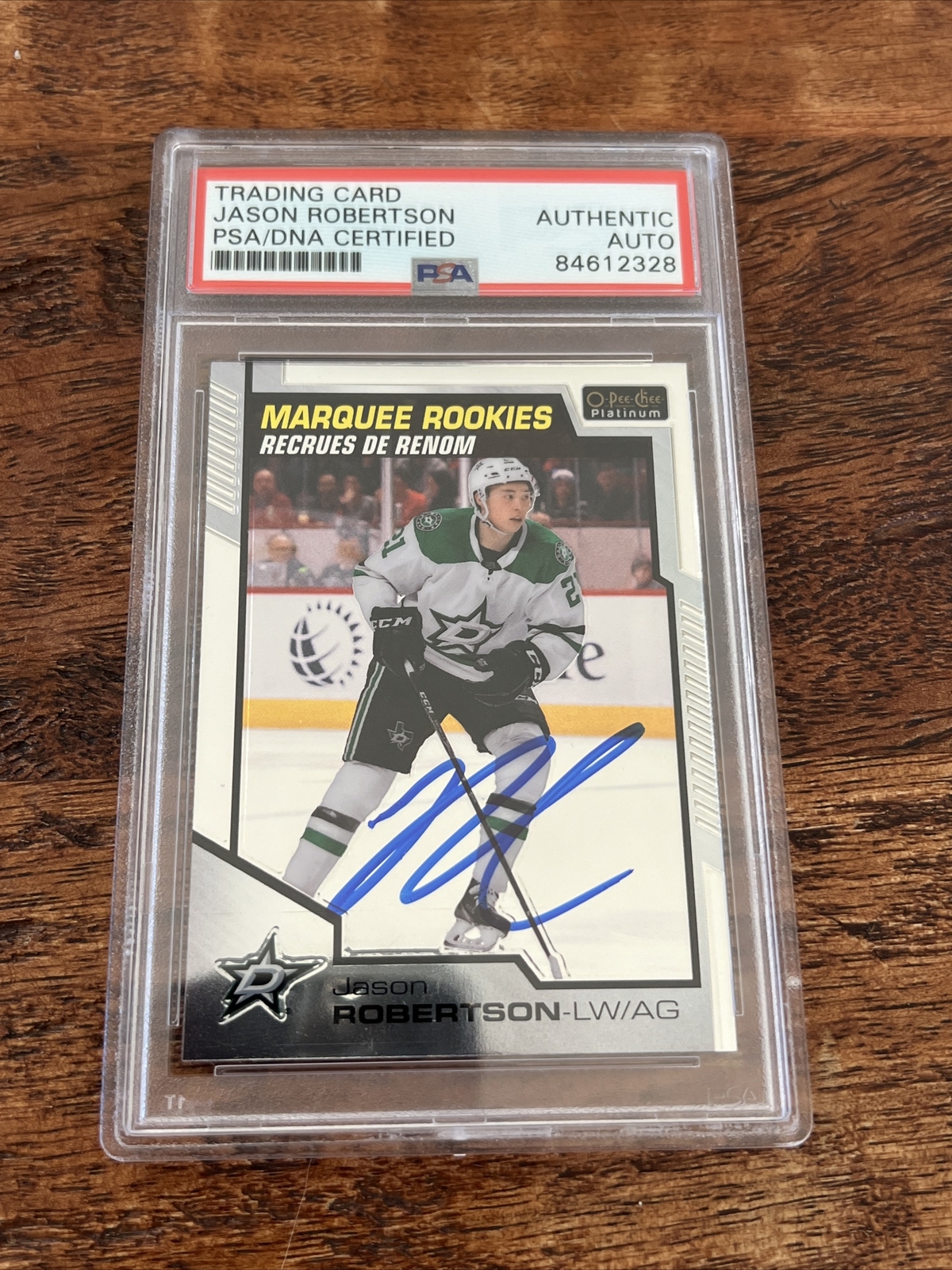 Jason Robertson Signed O Pee Chee Rookie Card Psa Dna Coa Slab Stars Autographed