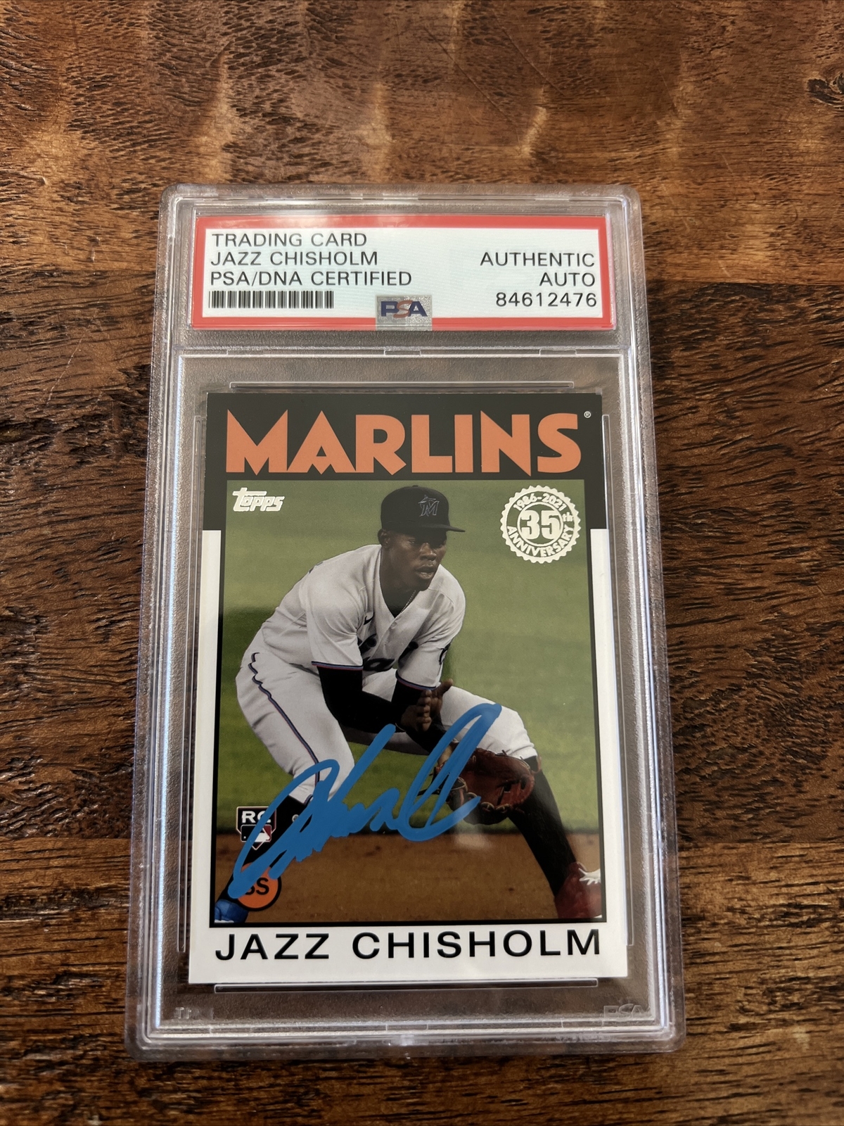 Jazz Chisholm IP Signed Topps Rookie Card PSA DNA Coa Slab Autographed Marlins