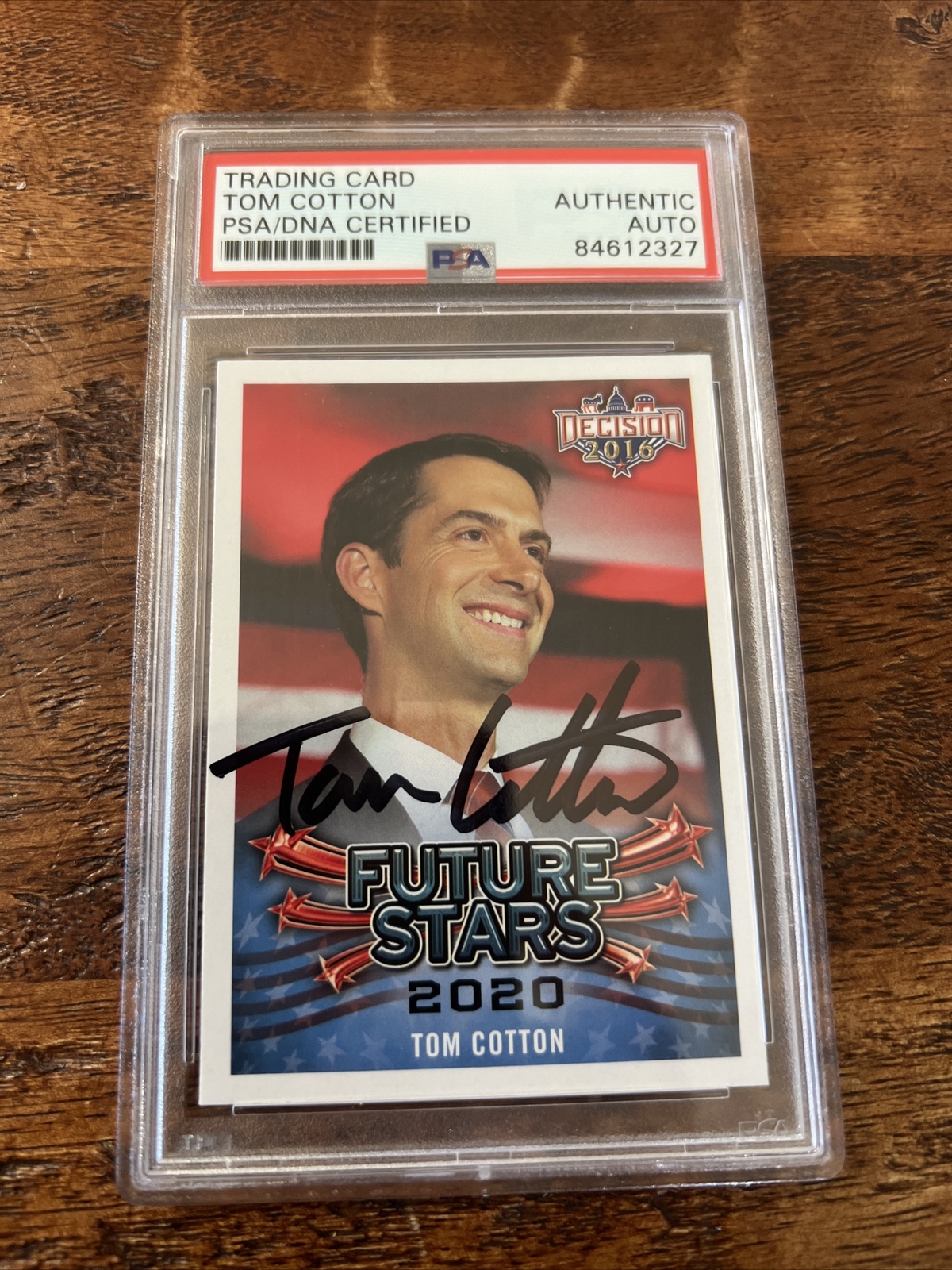 Tom Cotton Signed Decision Card PSA DNA Coa Slabbed Autographed US Senator