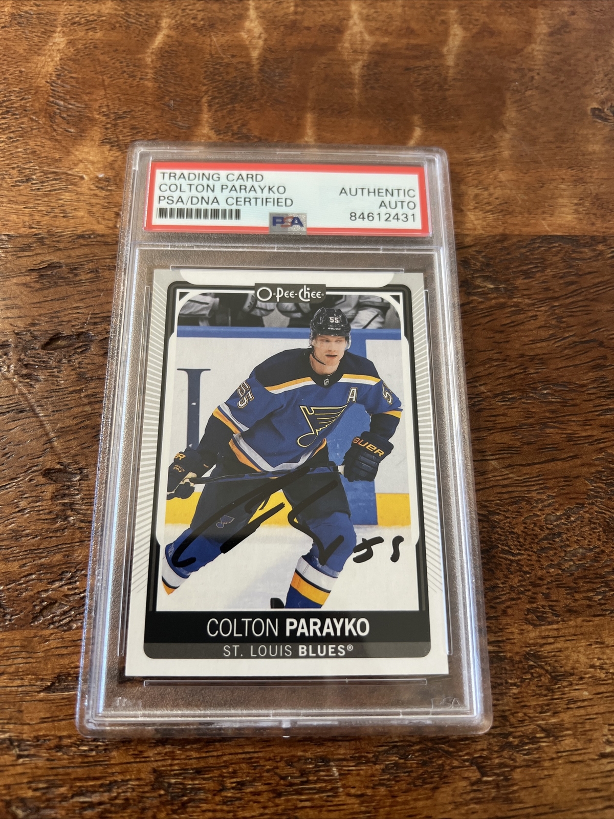 Colton Parayko Signed O Pee Chee Card Psa Dna Coa Slabbed Autographed Blues