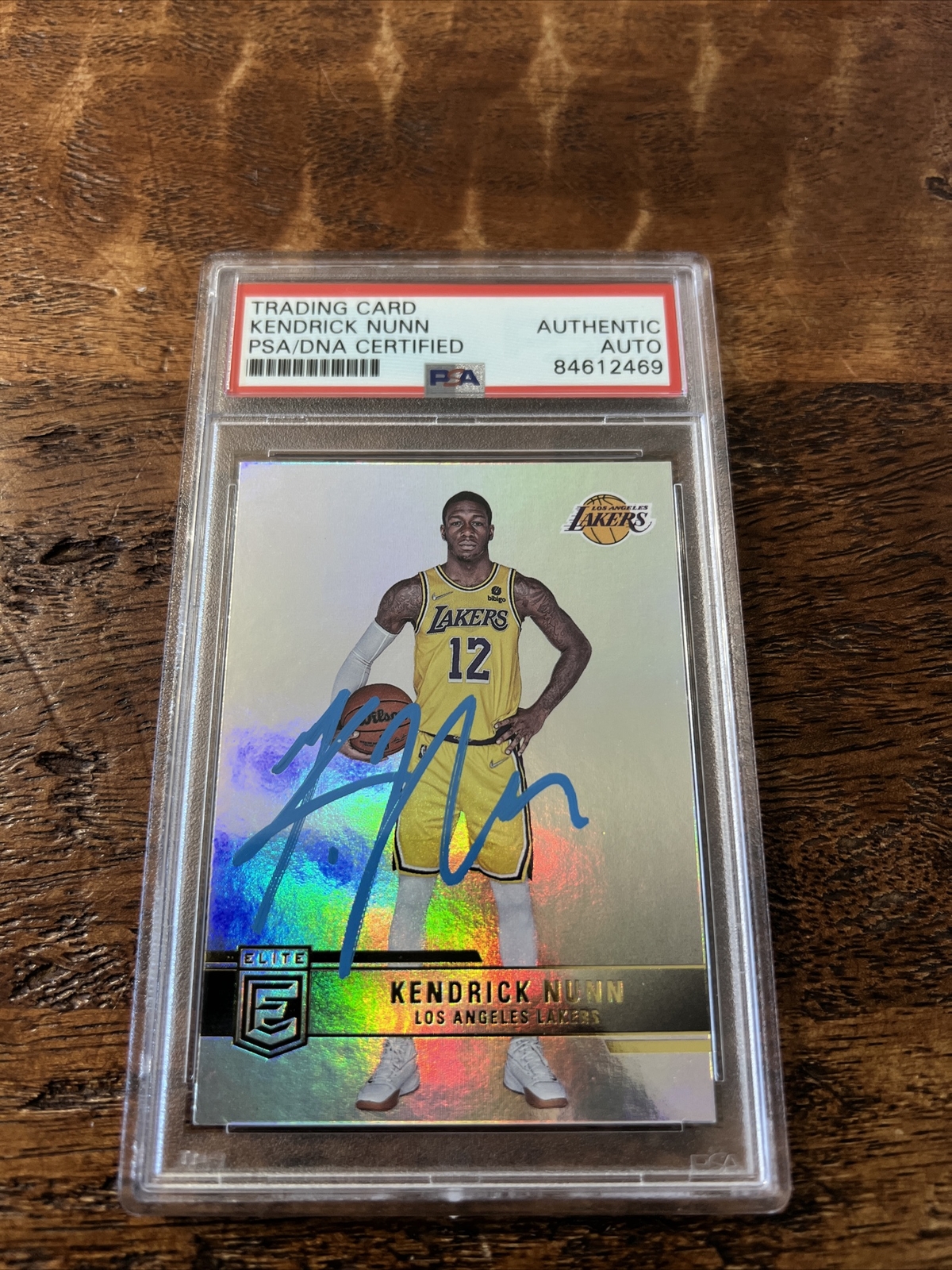 Kendrick Nunn Signed Donruss Elite Card Psa Dna Coa Slabbed Autographed Lakers